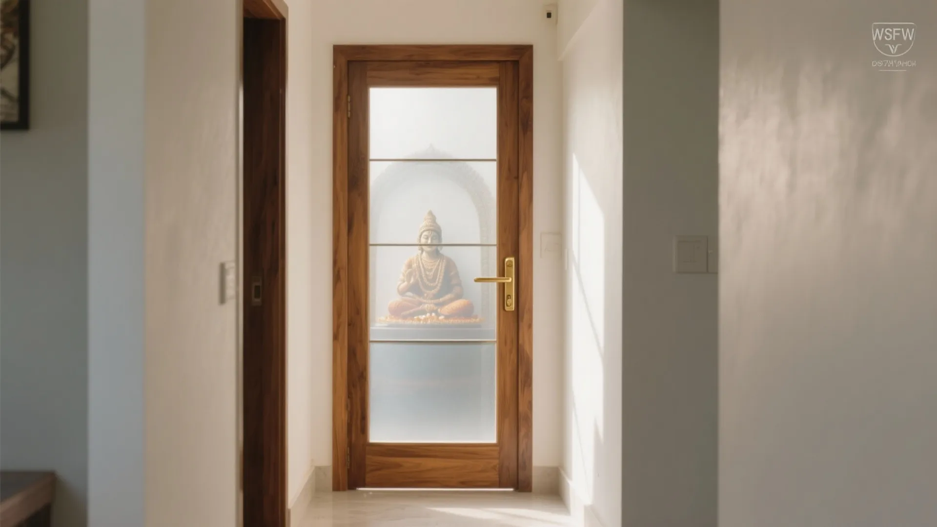 Frosted Glass with Wood: Contemporary Calm