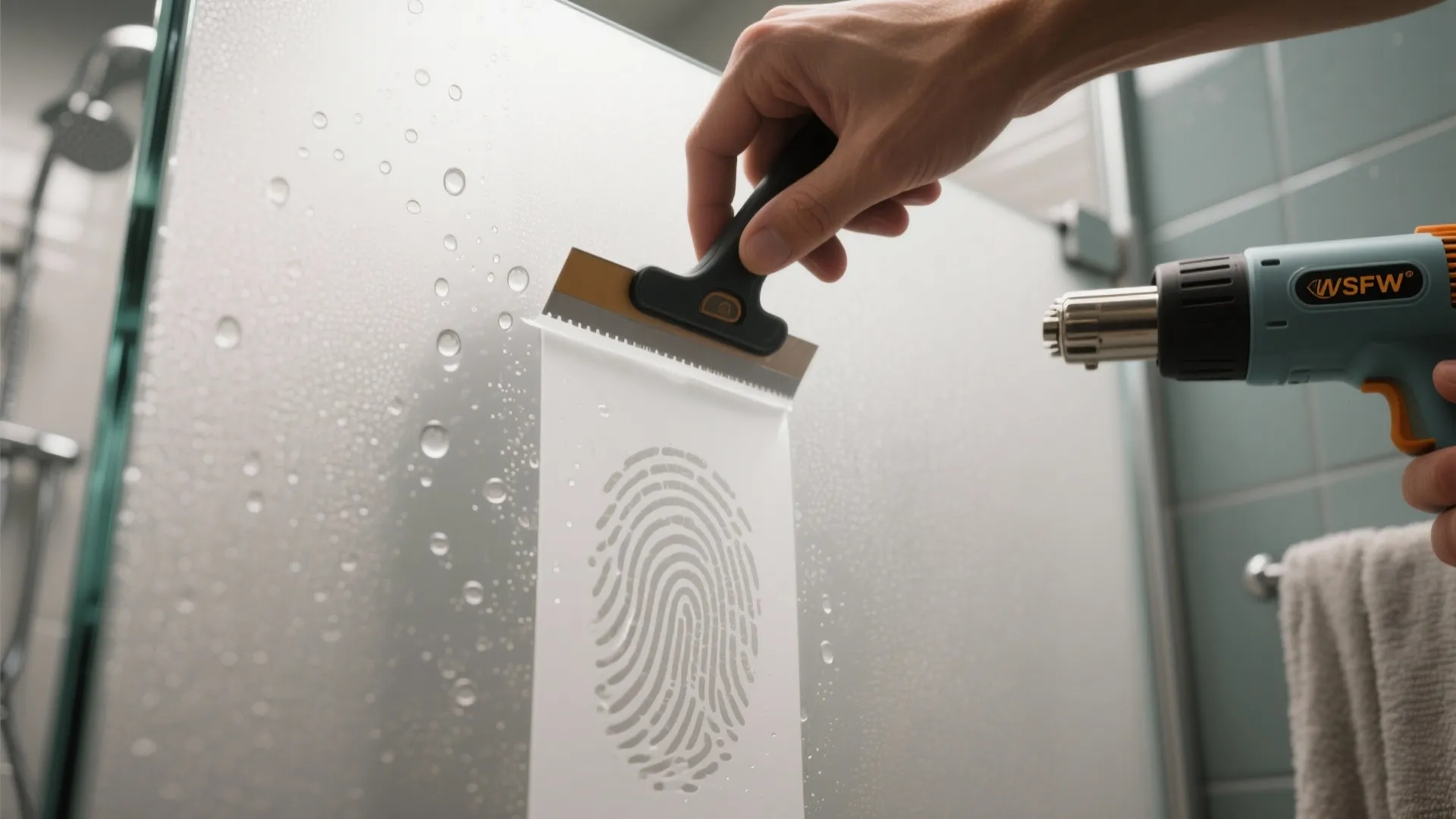 2. Frosted Glass with Vinyl Film