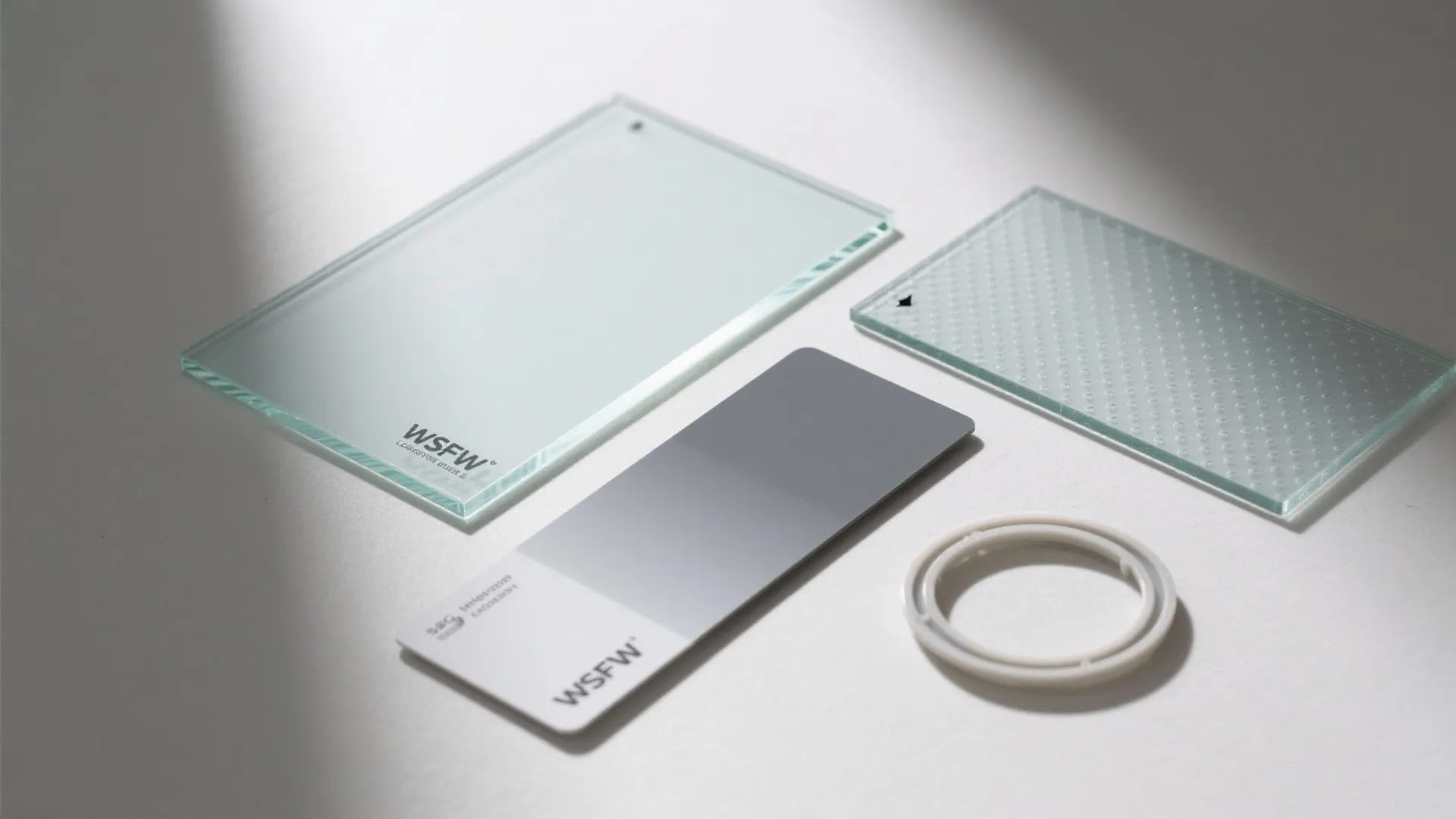 Frosted or tinted laminated glass for privacy without bulk