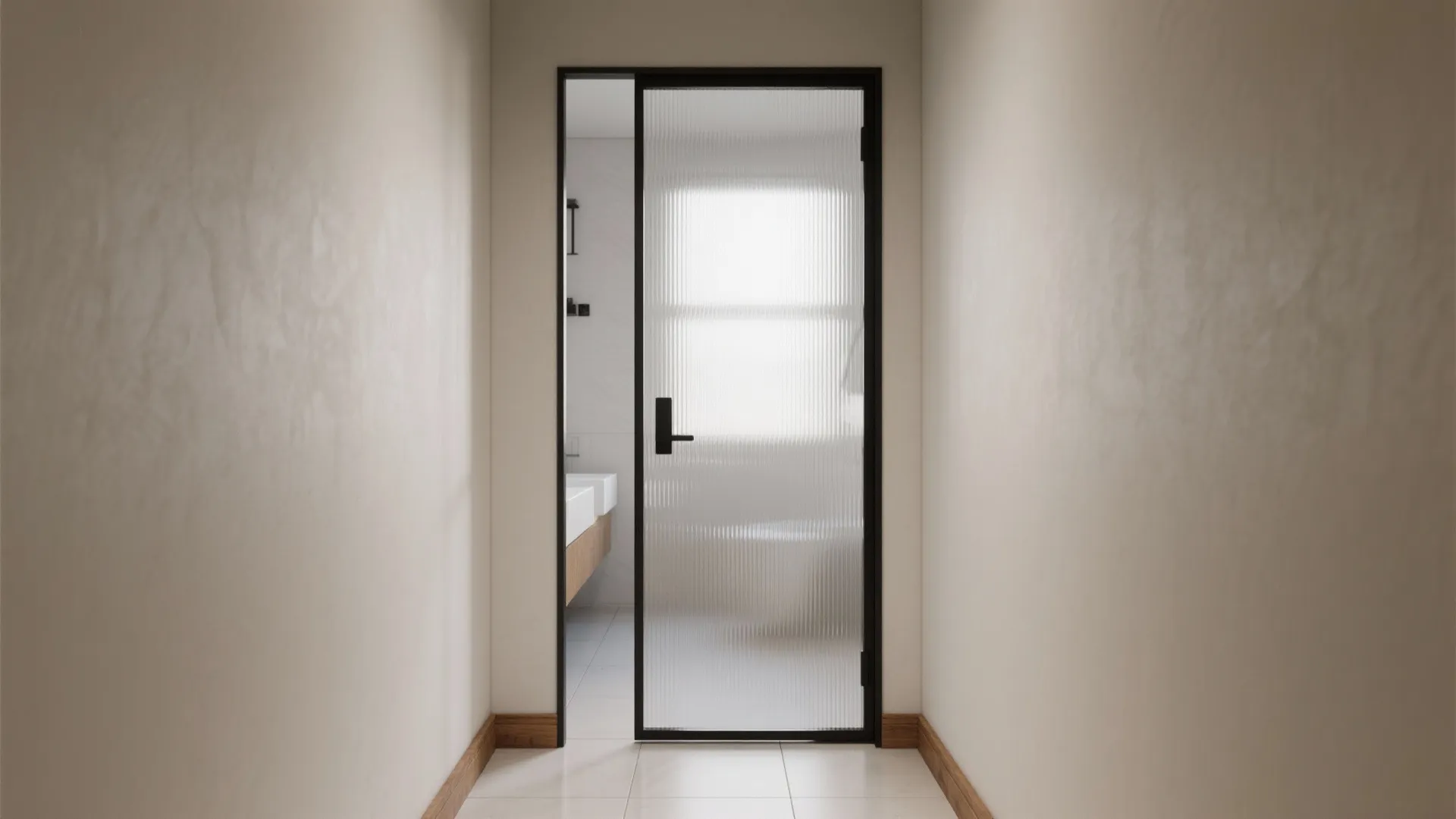 Frosted and Fluted Glass Doors for Privacy + Light