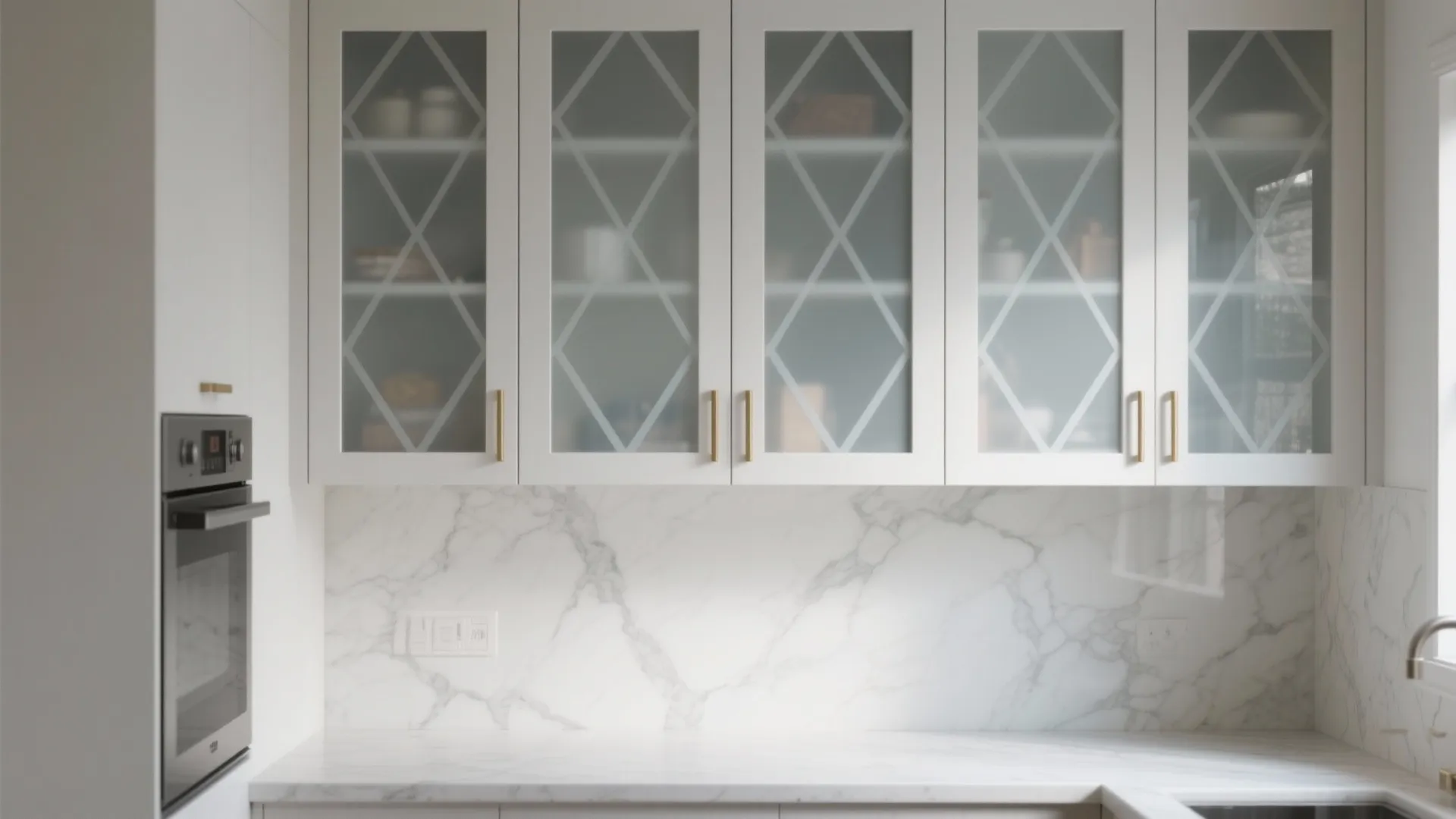 1. Frosted geometric etching for sleek privacy