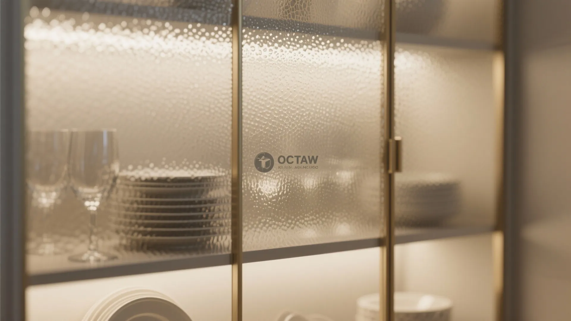 3. Frosted or seeded glass for softened display