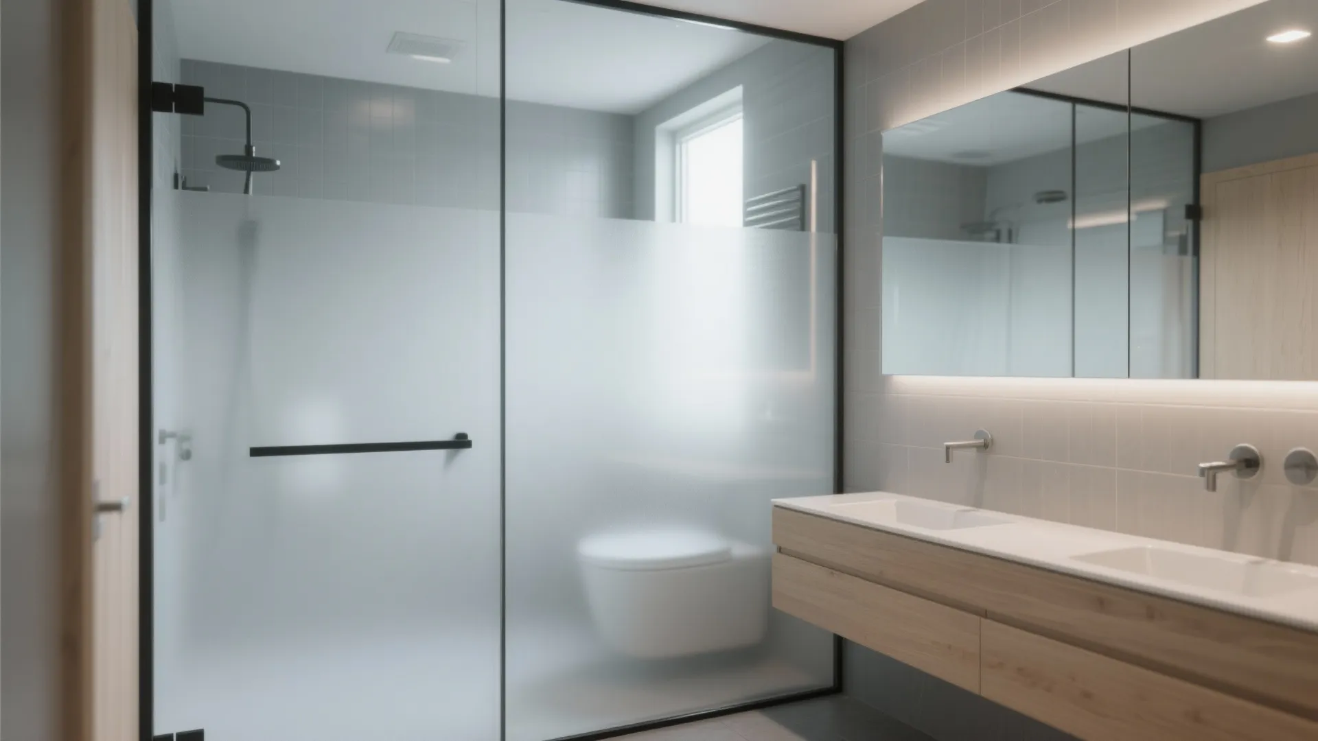 2. Frosted Glass Partition