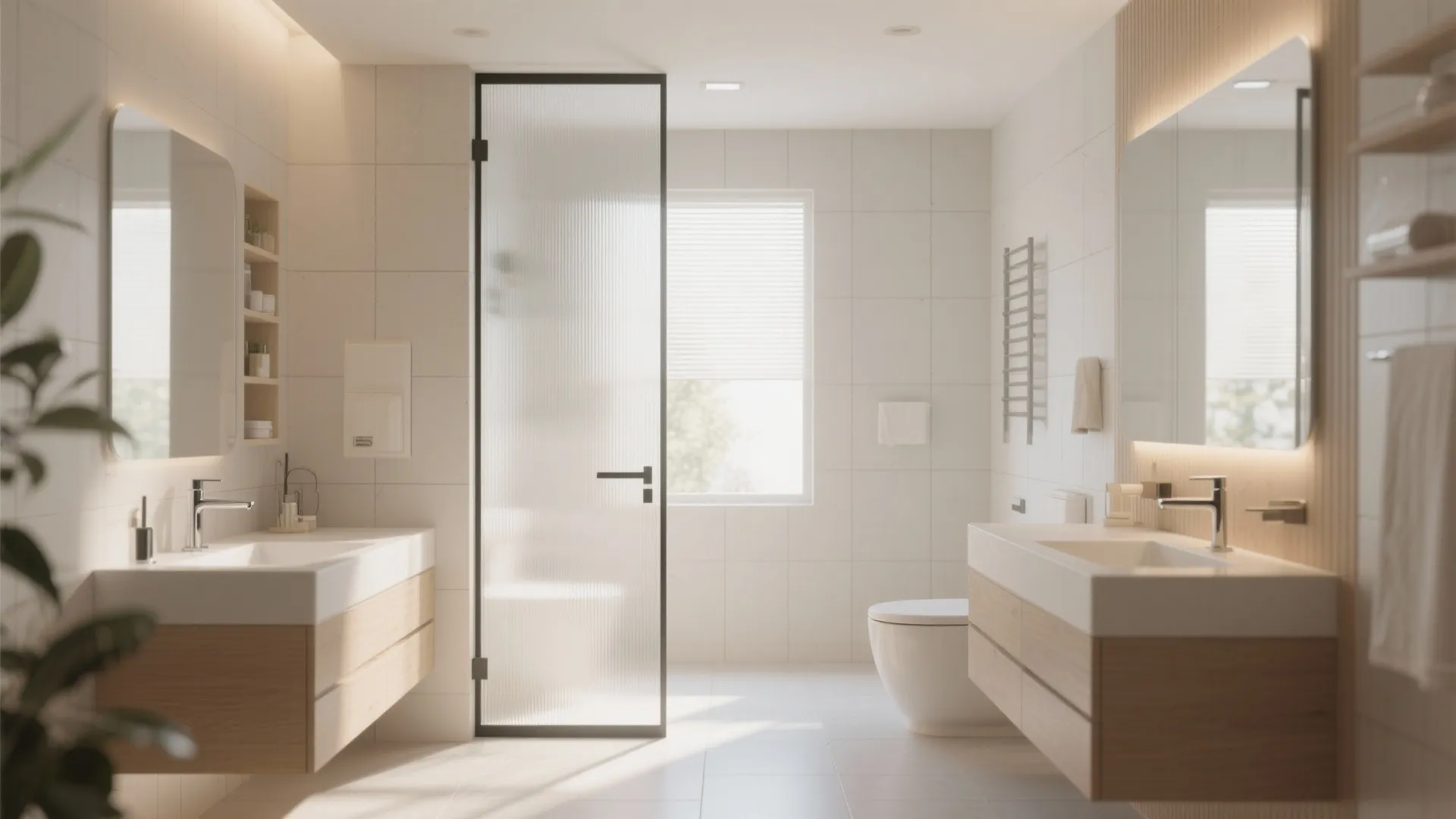 Frosted Glass Door for Light Flow