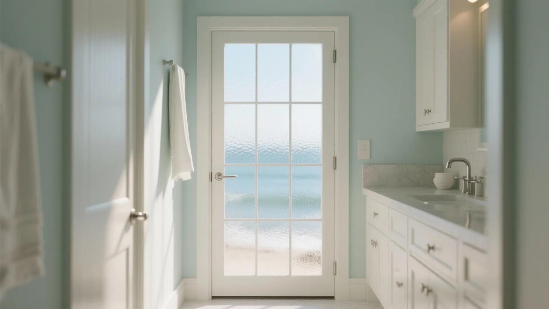 Frosted glass panel doors