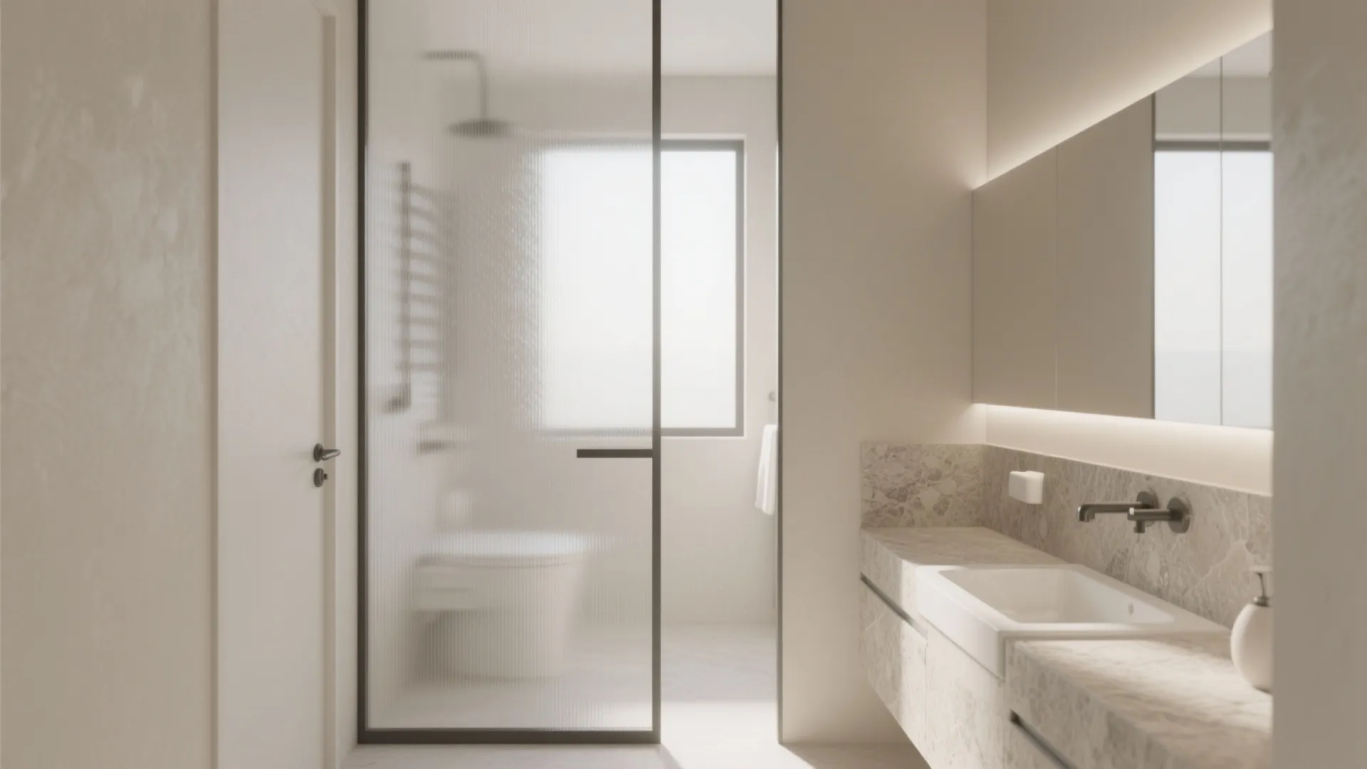 Frosted Glass Door for Privacy and Light