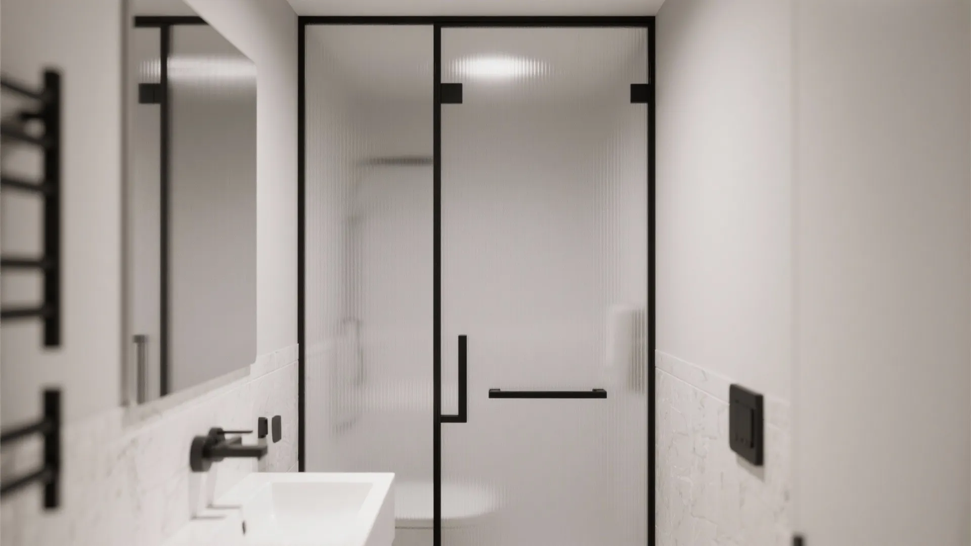 Minimalist Frosted Glass Door