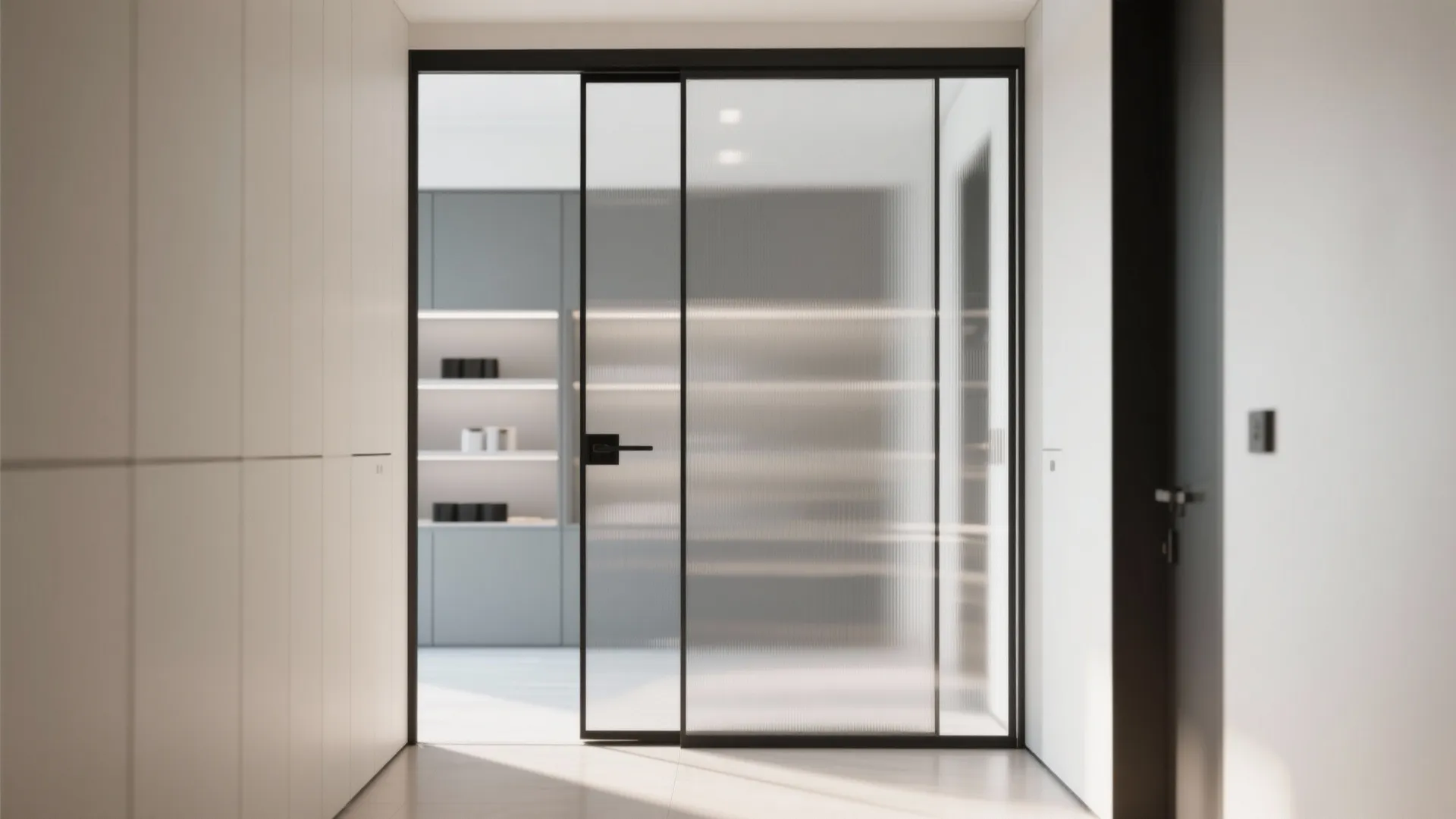 2. Frosted Glass Panels for Light and Privacy