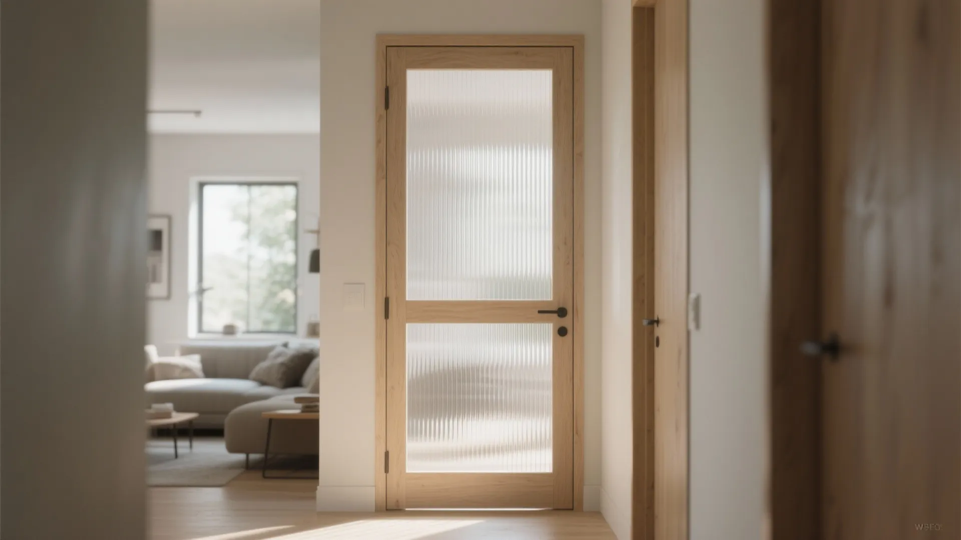 2. Use glass or frosted panels to borrow light