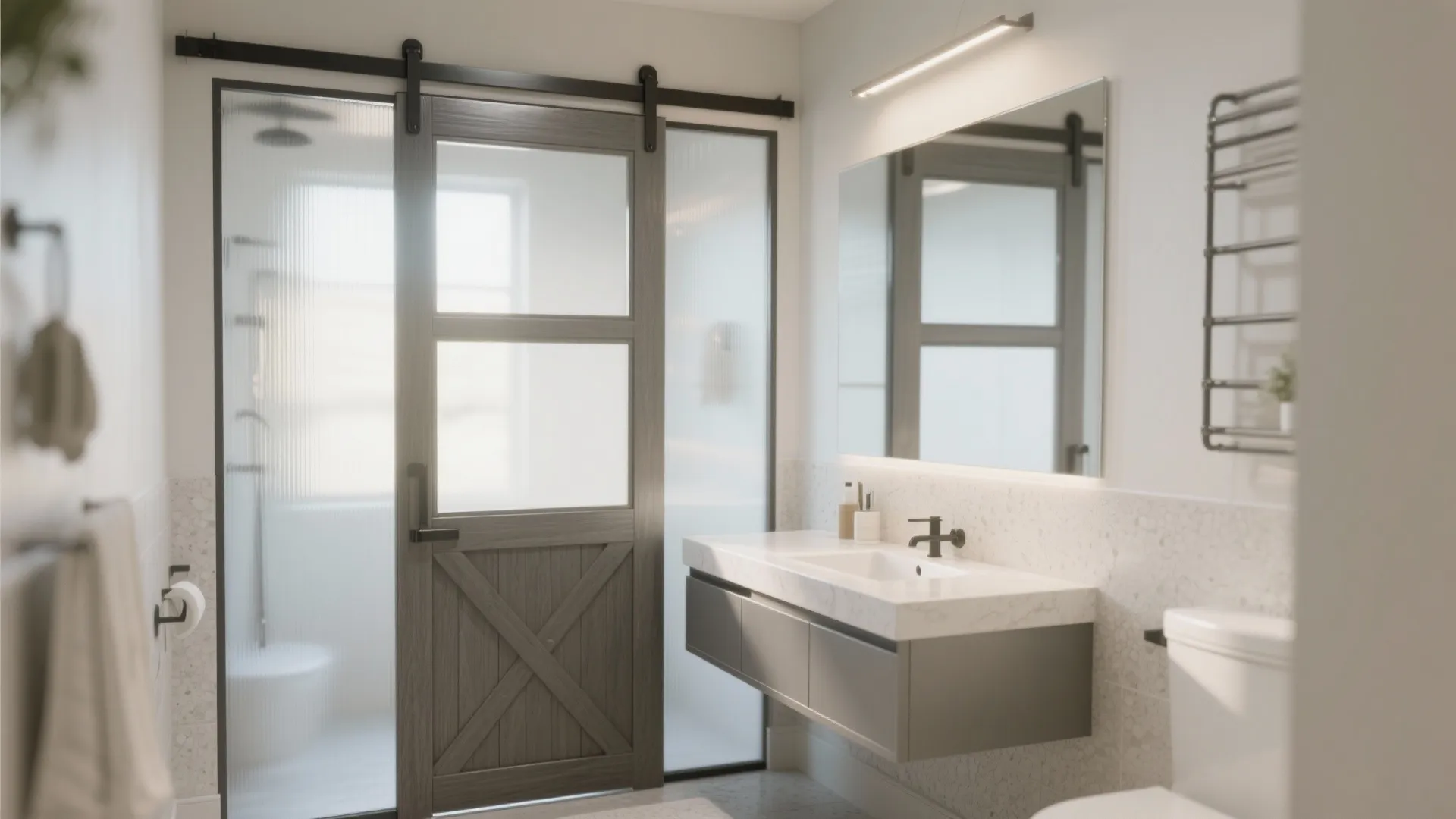 3. Frosted Glass Panels for Light and Privacy