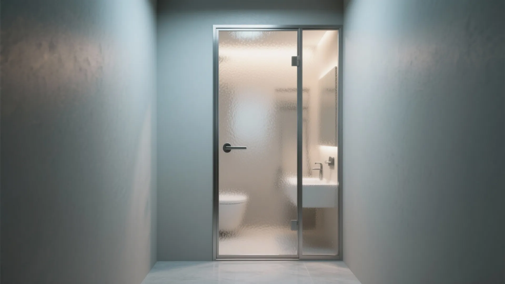 5. Frosted Glass Door (Light & Privacy)