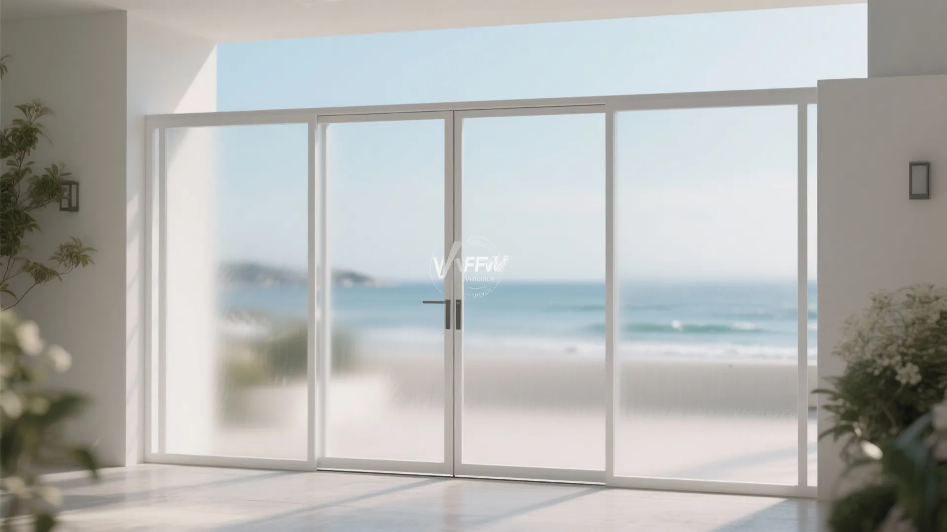 Frosted Glass with Metal Frame