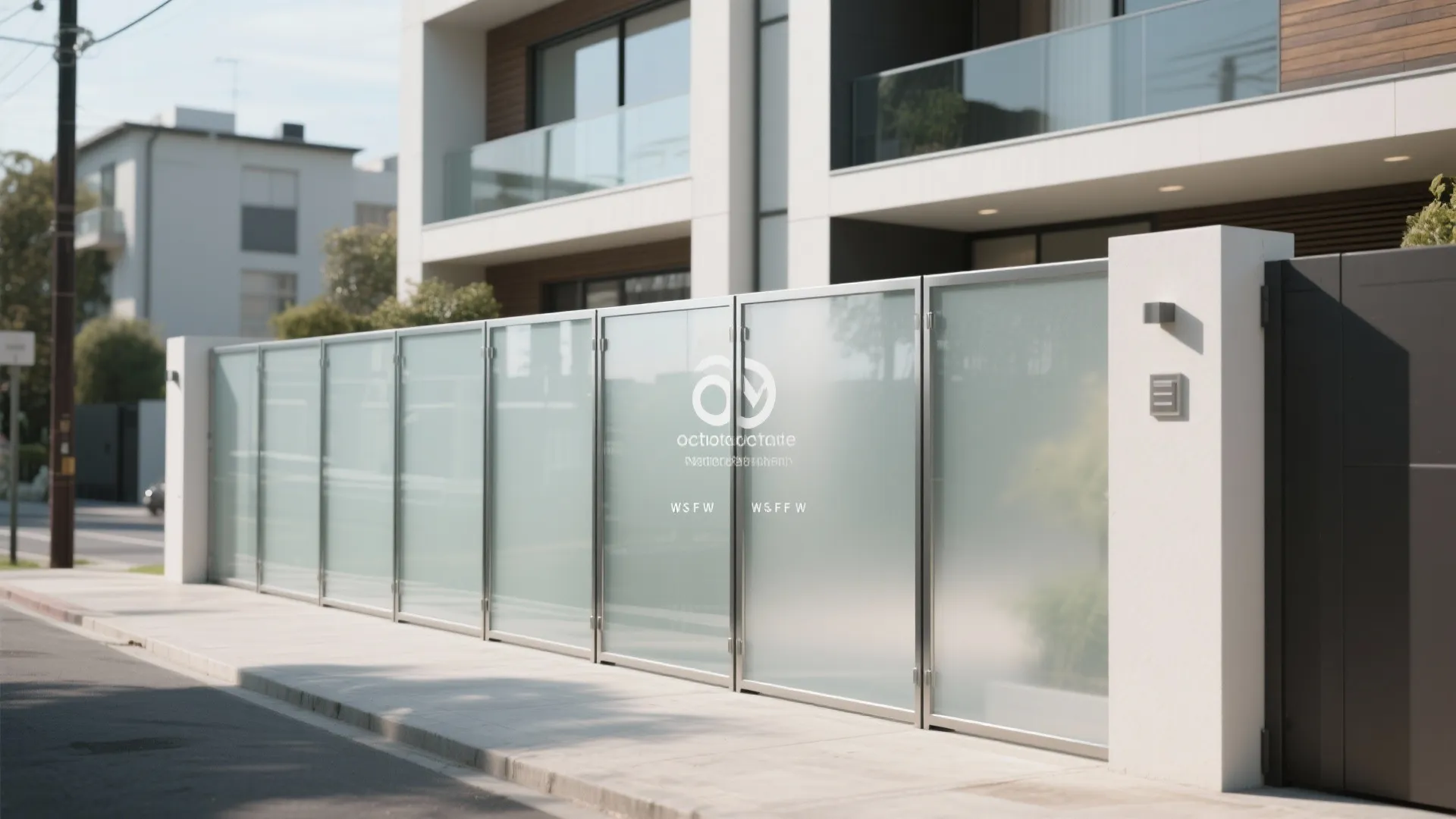 Frosted Glass Panels Combined with Metal Frames