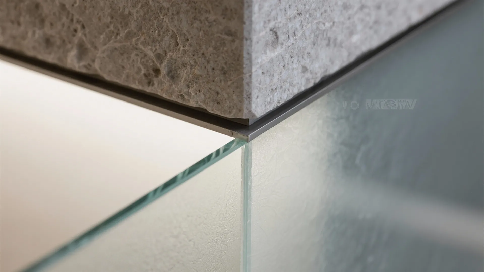 Partial wall divider with frosted glass