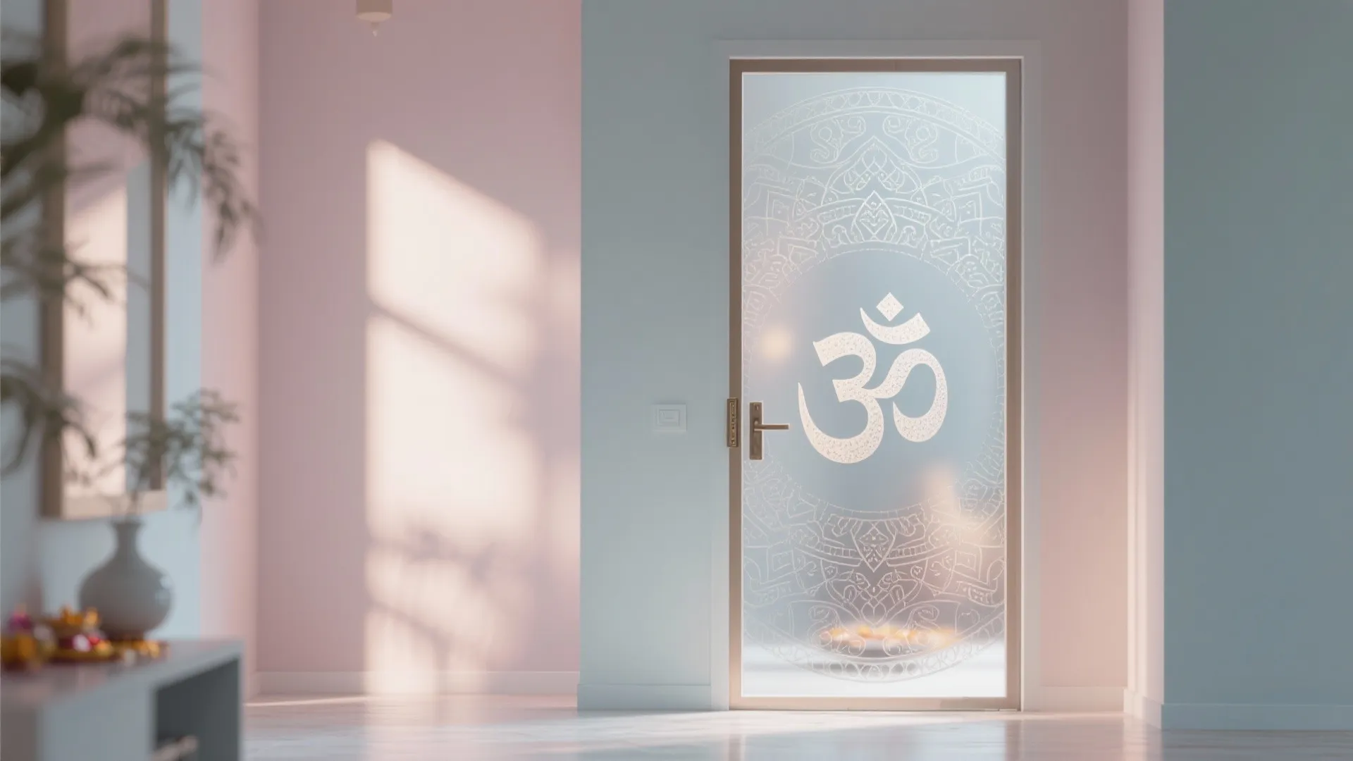 Frosted Glass with Etched Symbols