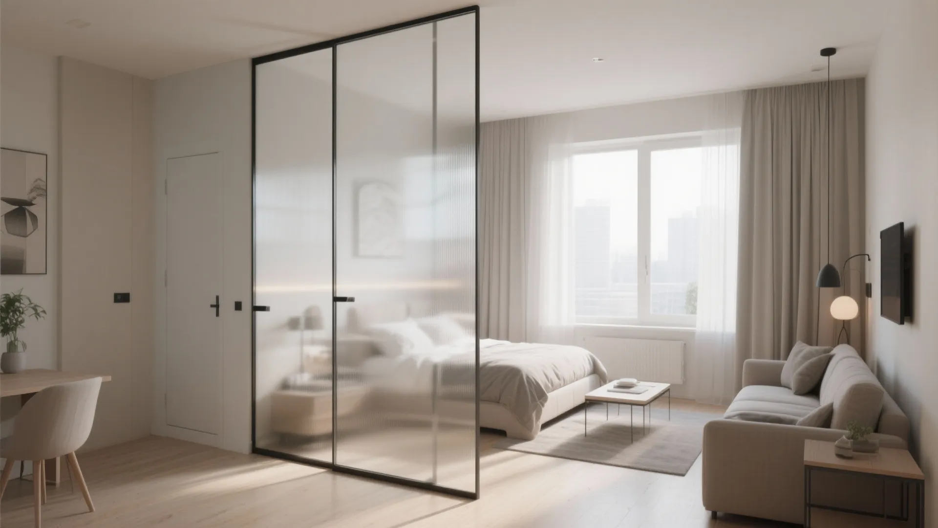 Glass Partitions for an Airy Feel