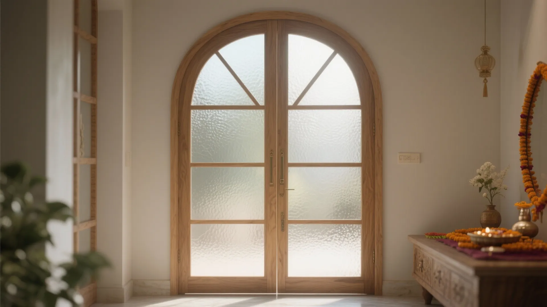 Glass Inset with Plywood Frame