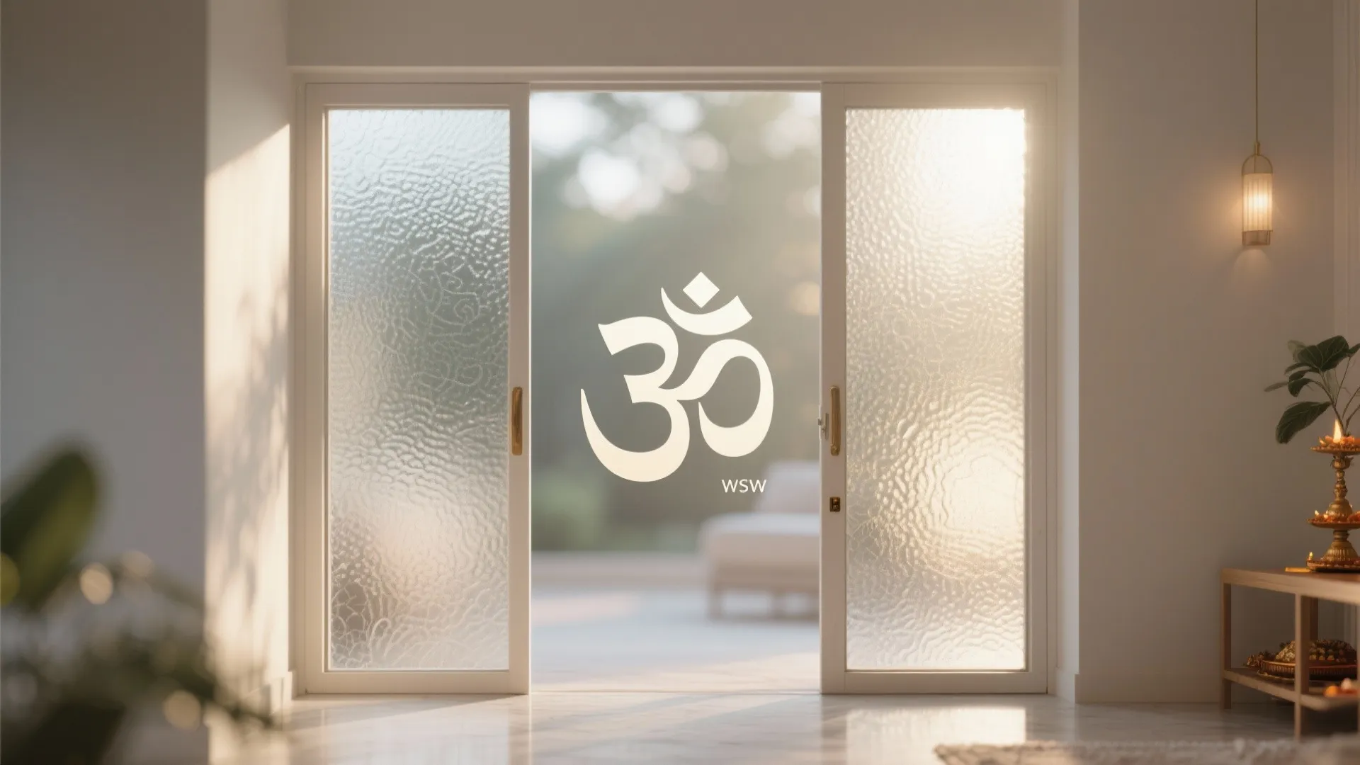 Glass Panel with Etched Motifs