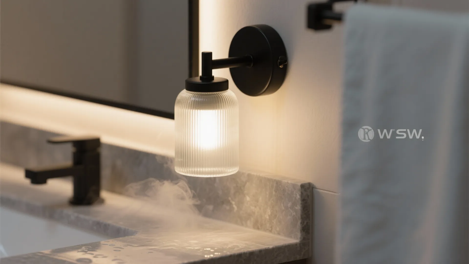 4. Black sconce with frosted glass diffuser