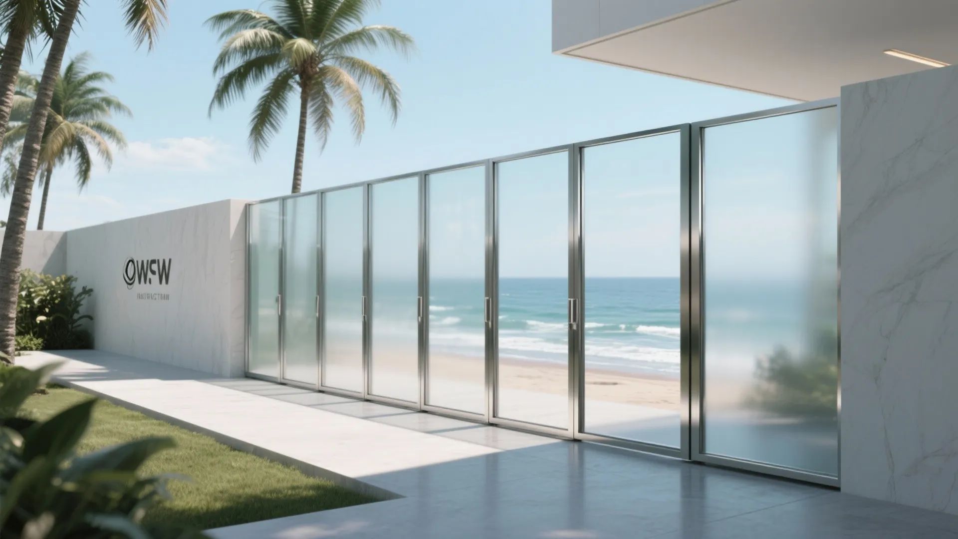 Frosted glass panels with frames