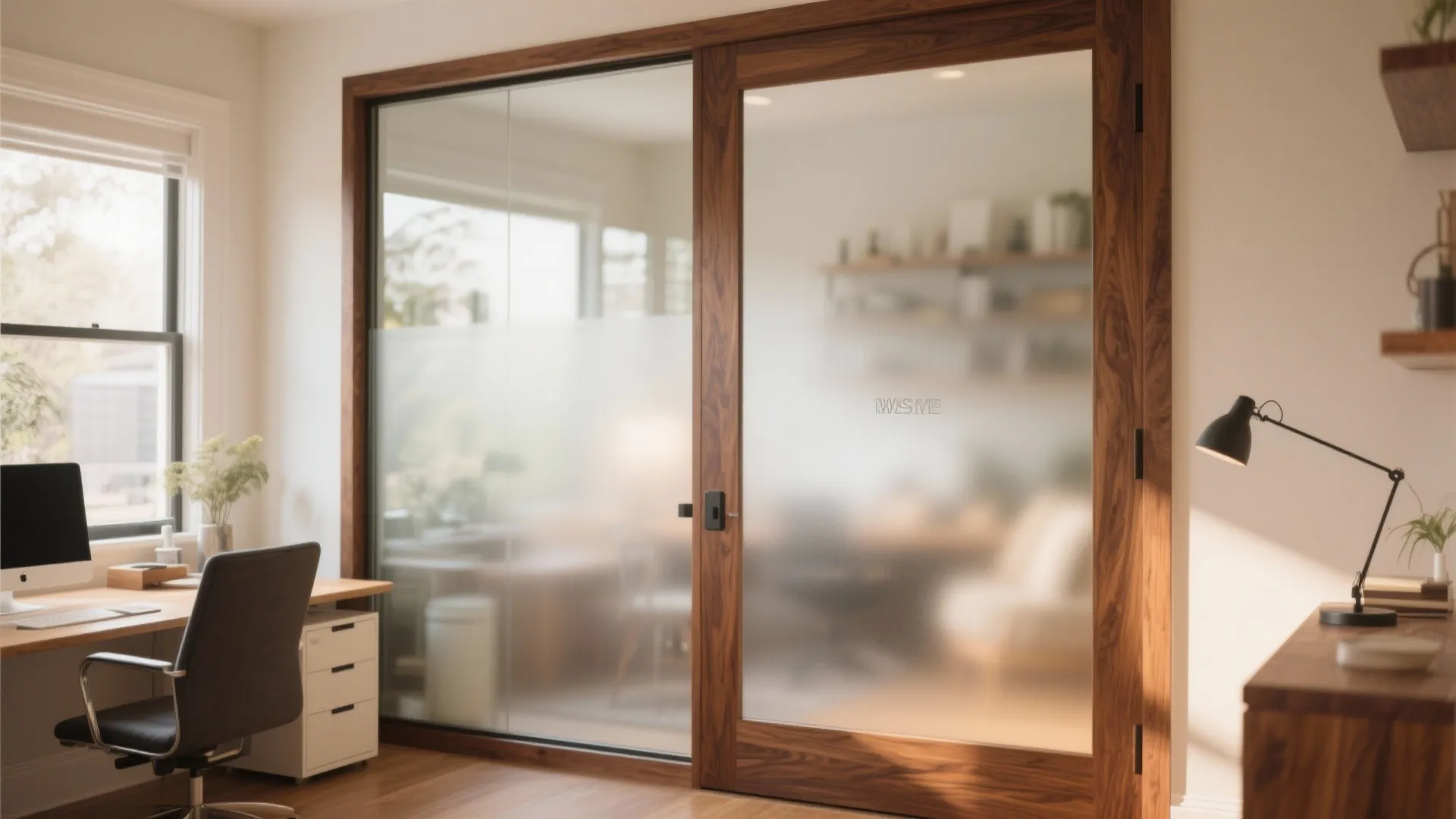 Frosted Glass with Wooden Frame