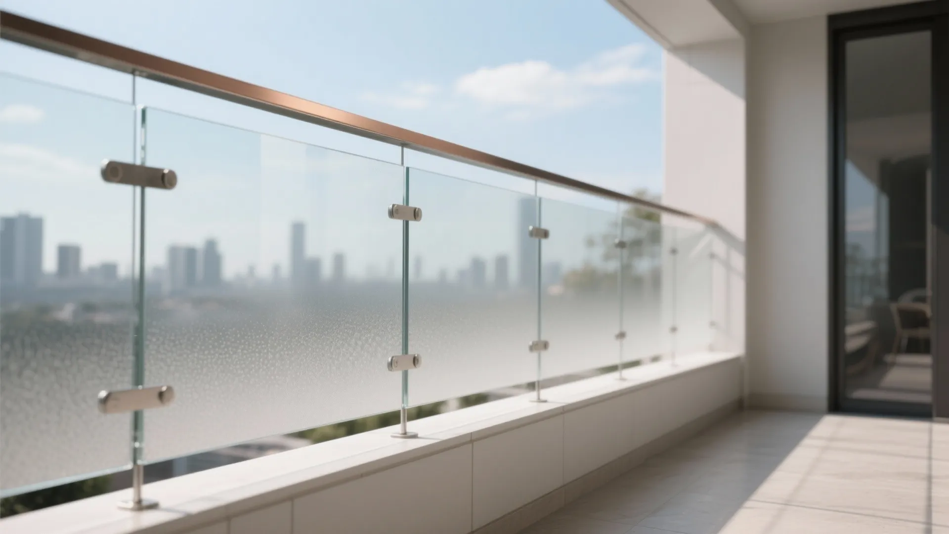 Tinted, frosted, and gradient finishes for privacy