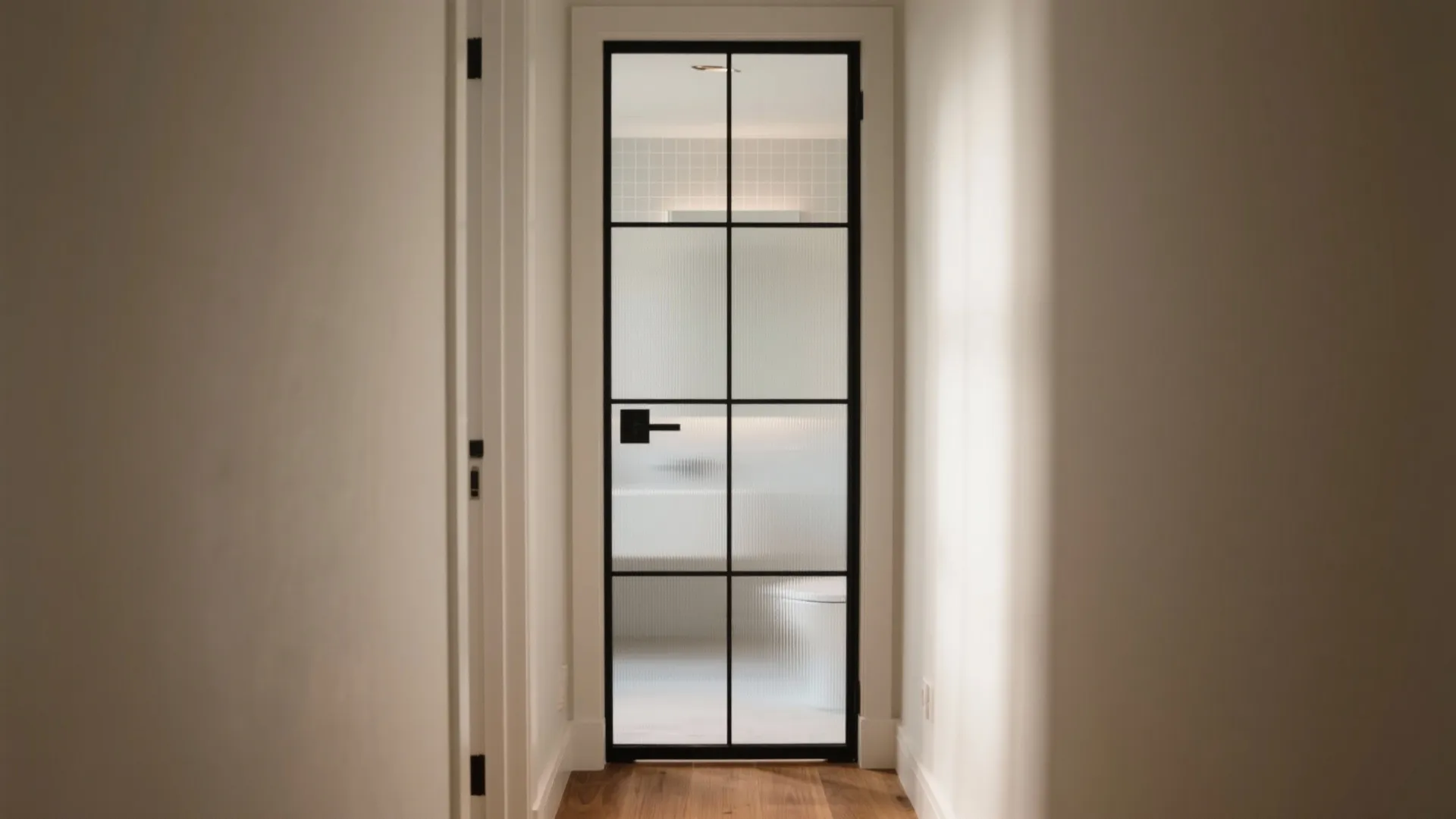 Frosted Glass With Slim Black Grid