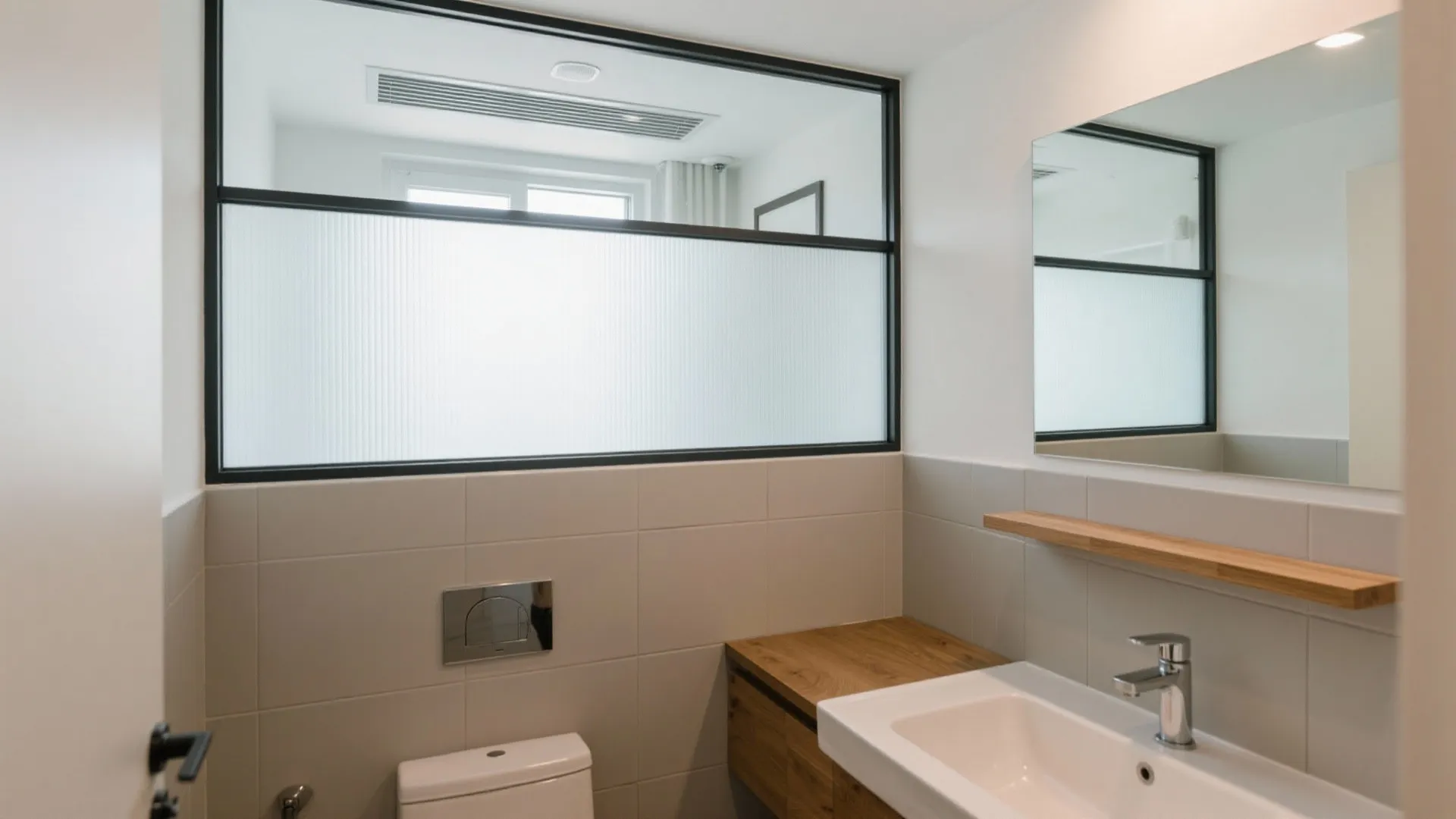 Frosted Glass and Grill Combo Partitions