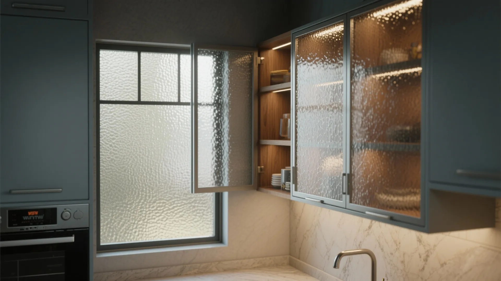 2. Frosted or Textured Glass Insets