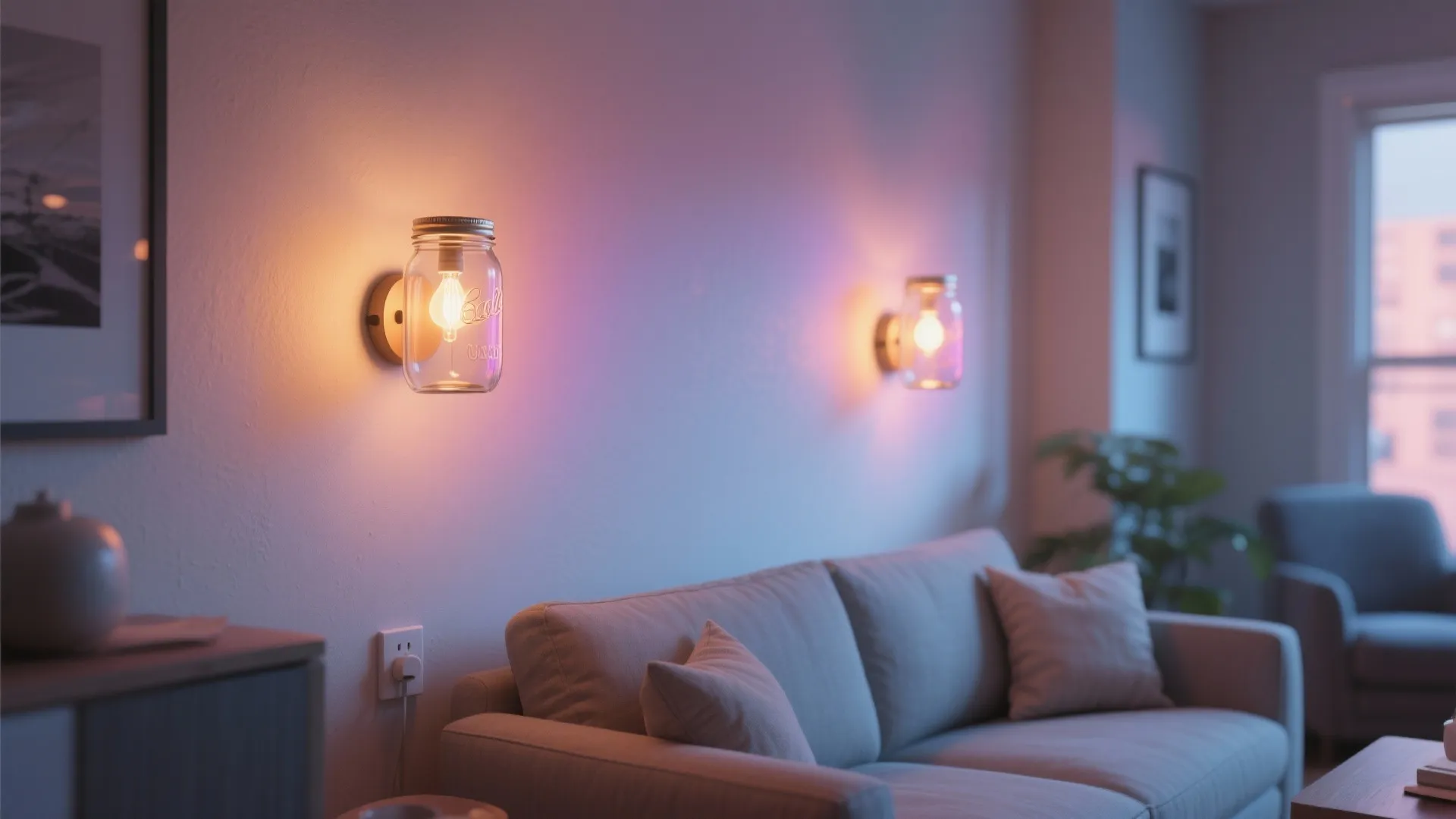 5. Frosted Jar with Smart Bulb