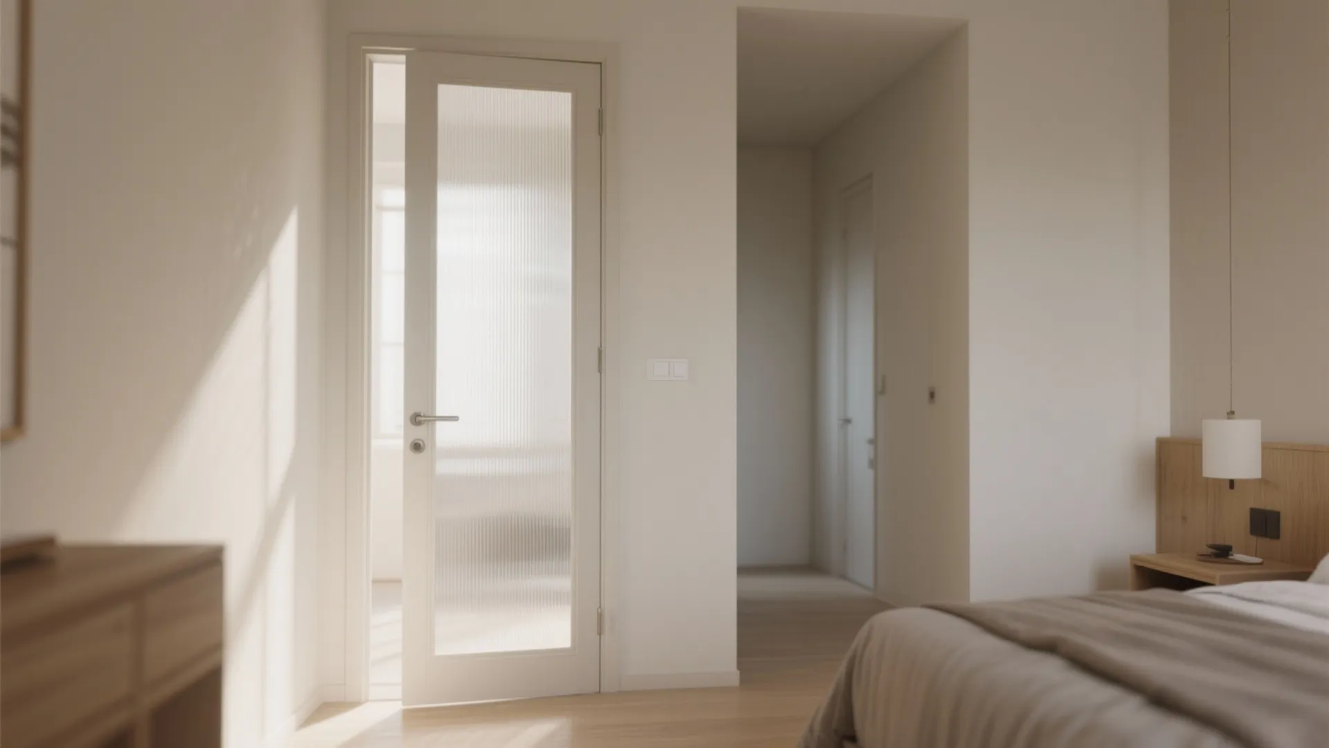 Frosted or Reeded Glass Panels for Borrowed Light