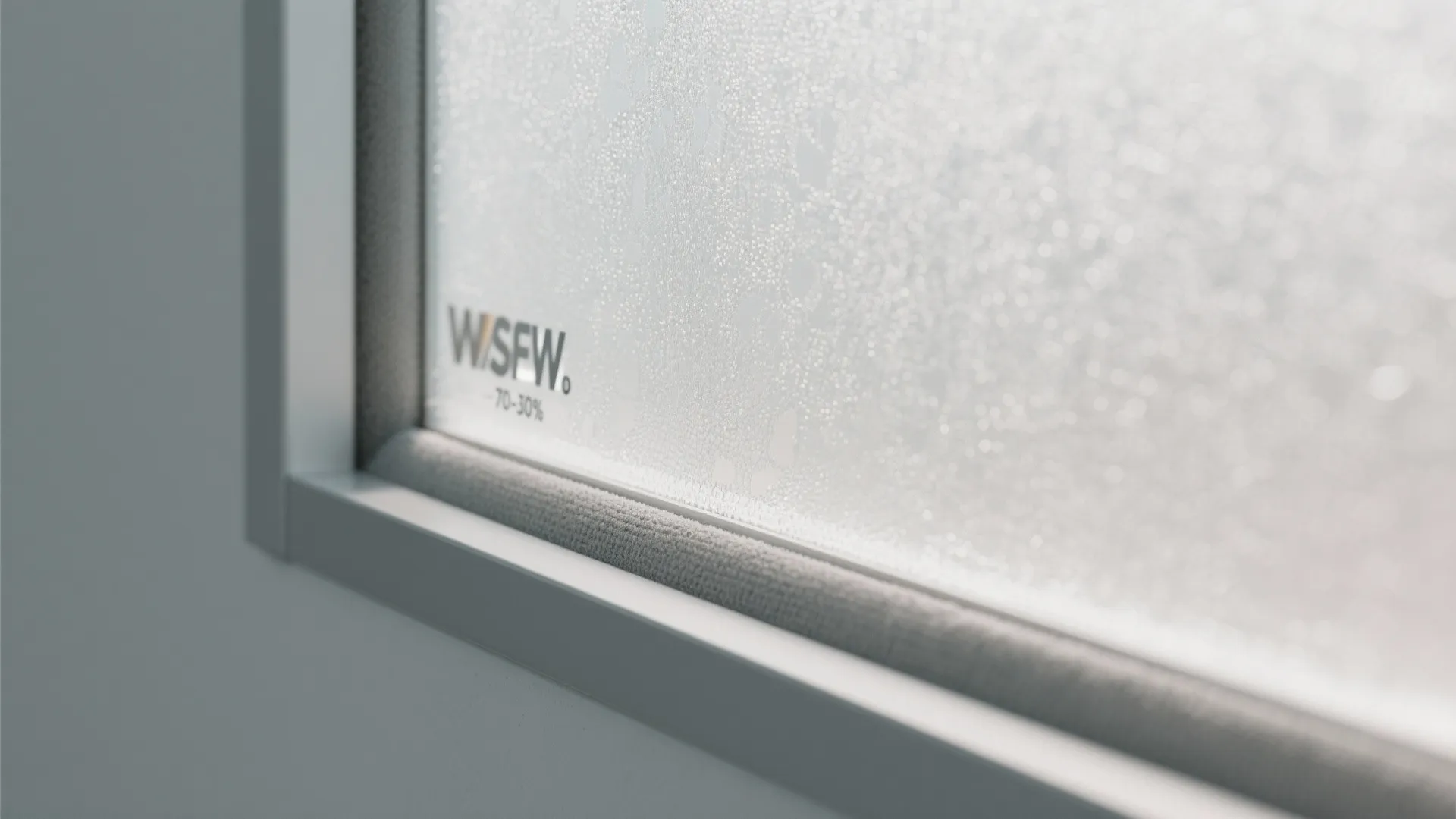 Frosted PVC with glass-effect core for light flow