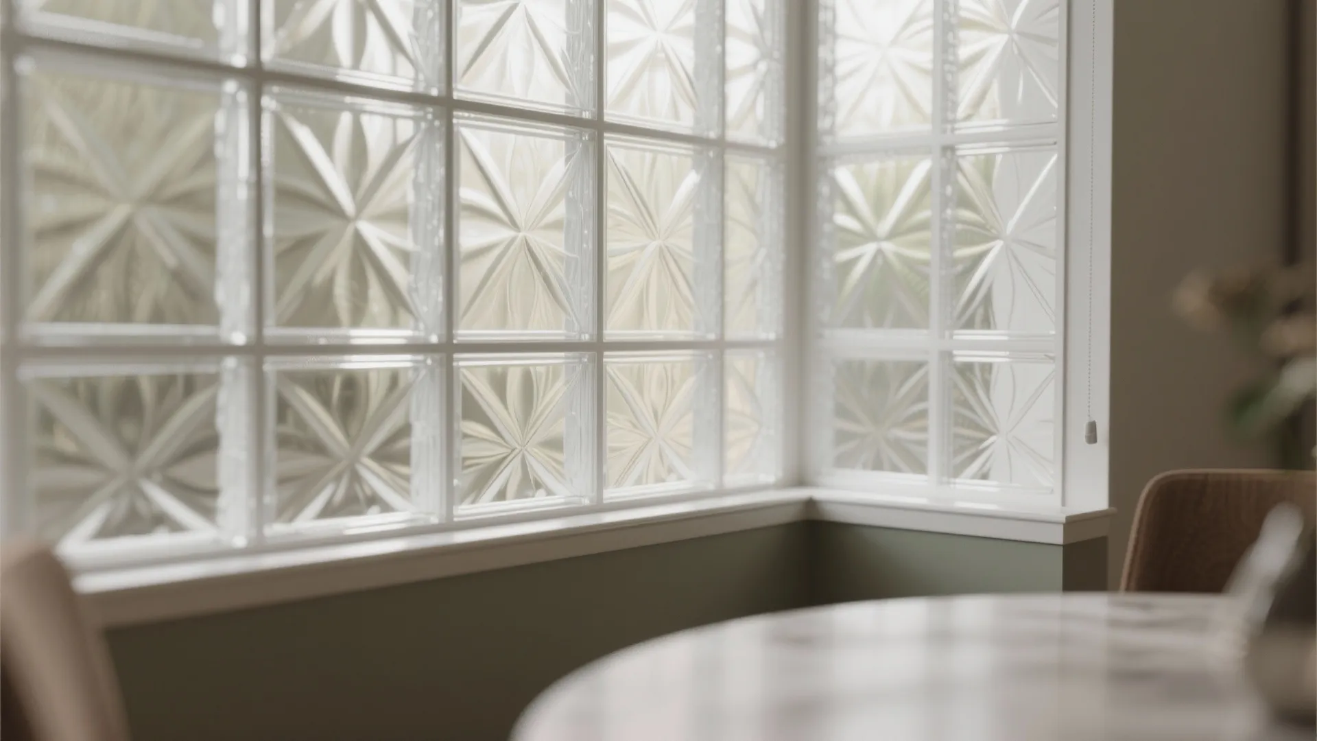 4. Frosted or Patterned Glass for Privacy without Darkening