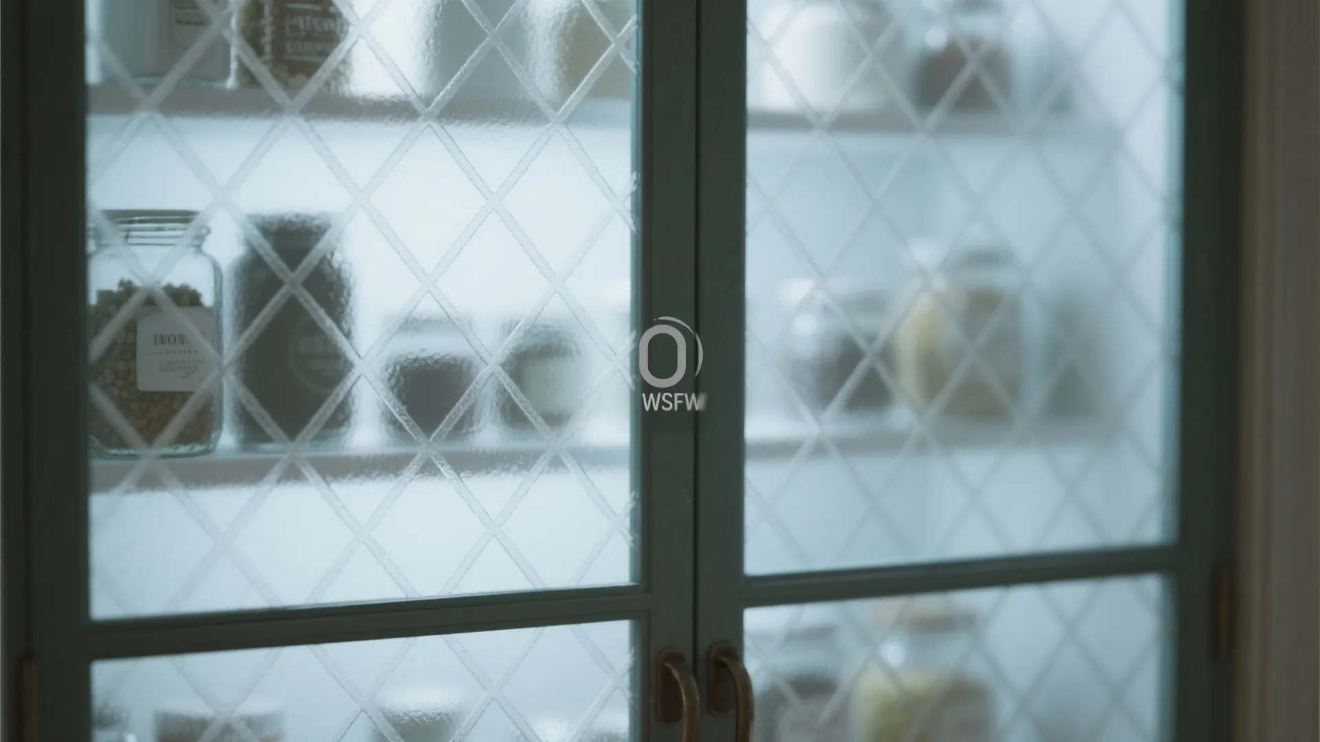 2. Frosted pattern glass for semi-private storage