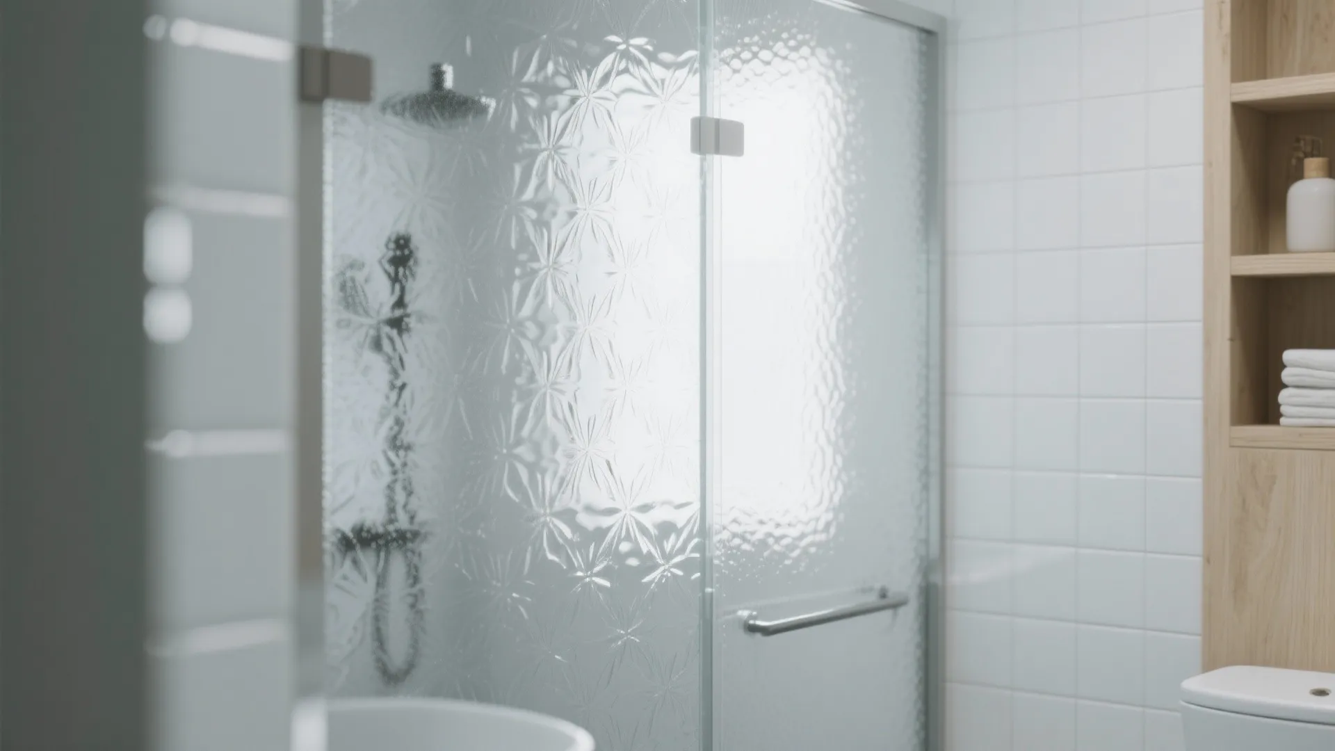 3. Frosted or patterned glass for privacy with light