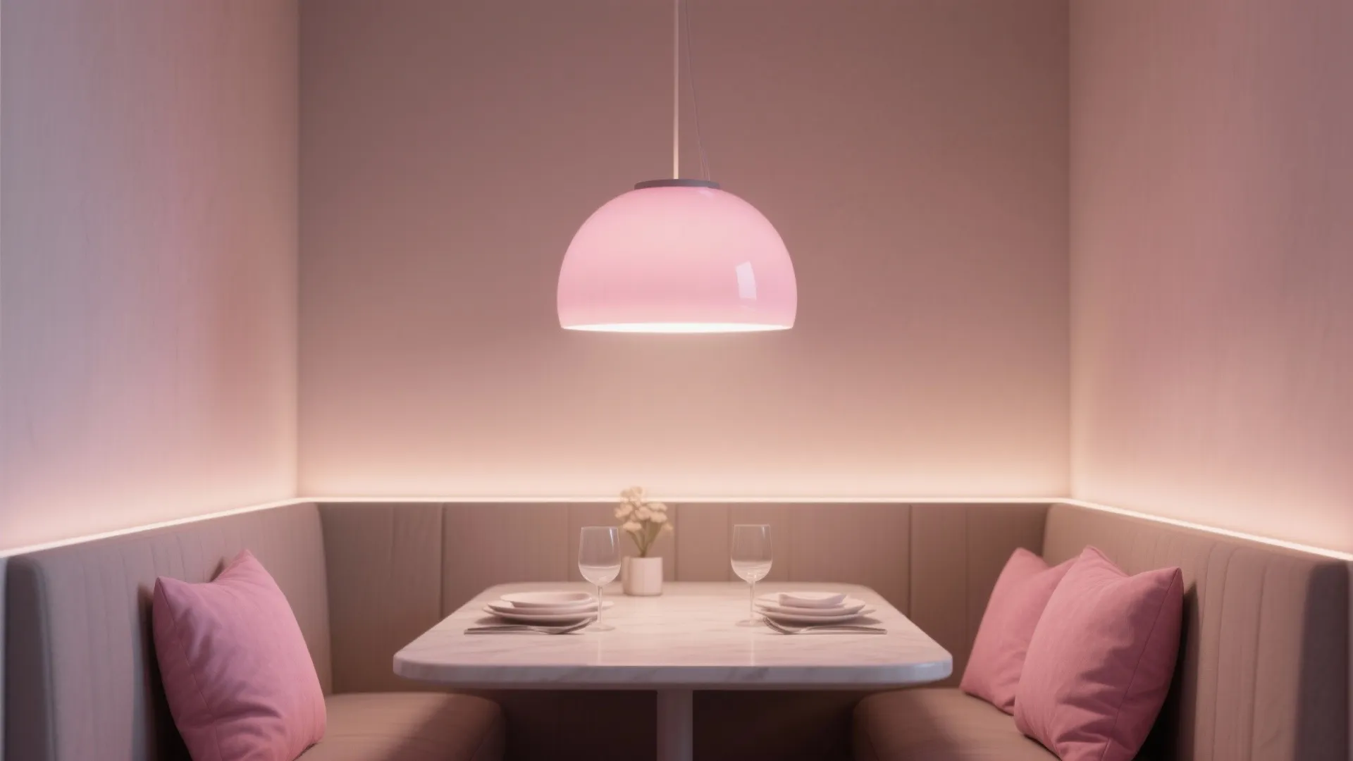 2. Frosted Pink Globe with Integrated LED