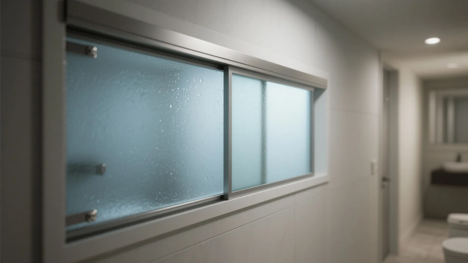 3. Pocket door with frosted glass panel