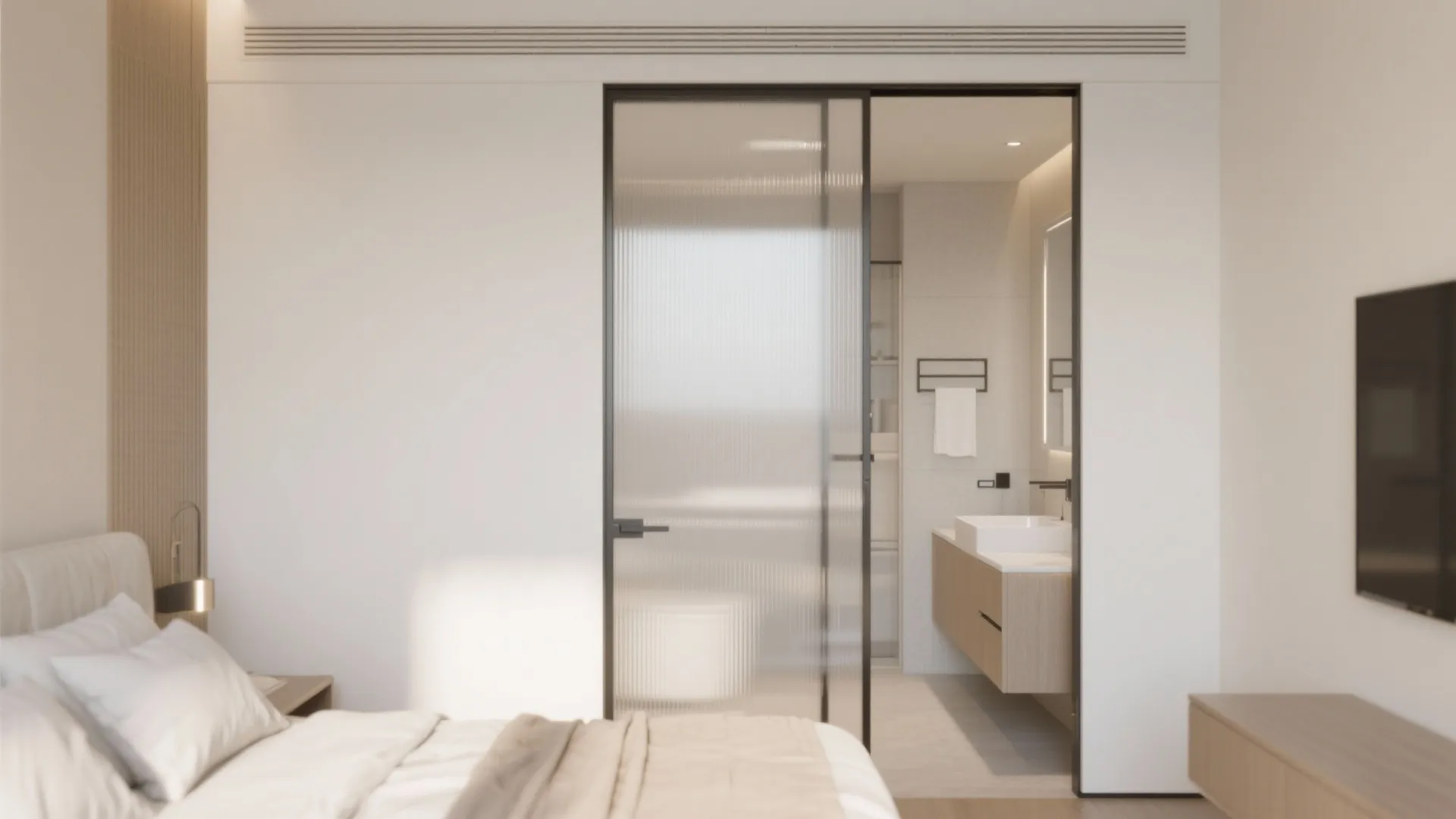 2. Frosted Glass Pocket Door