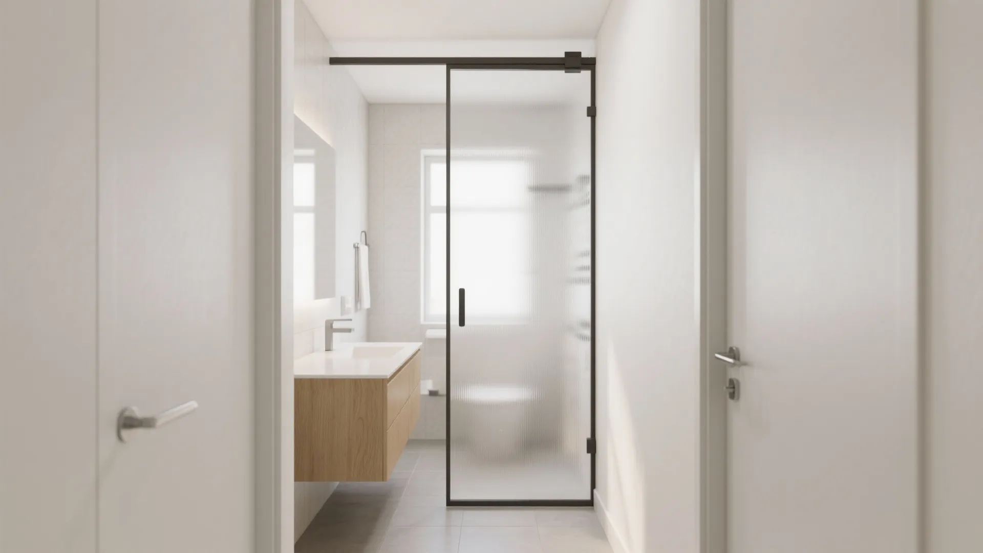 Frosted Glass Pocket Door