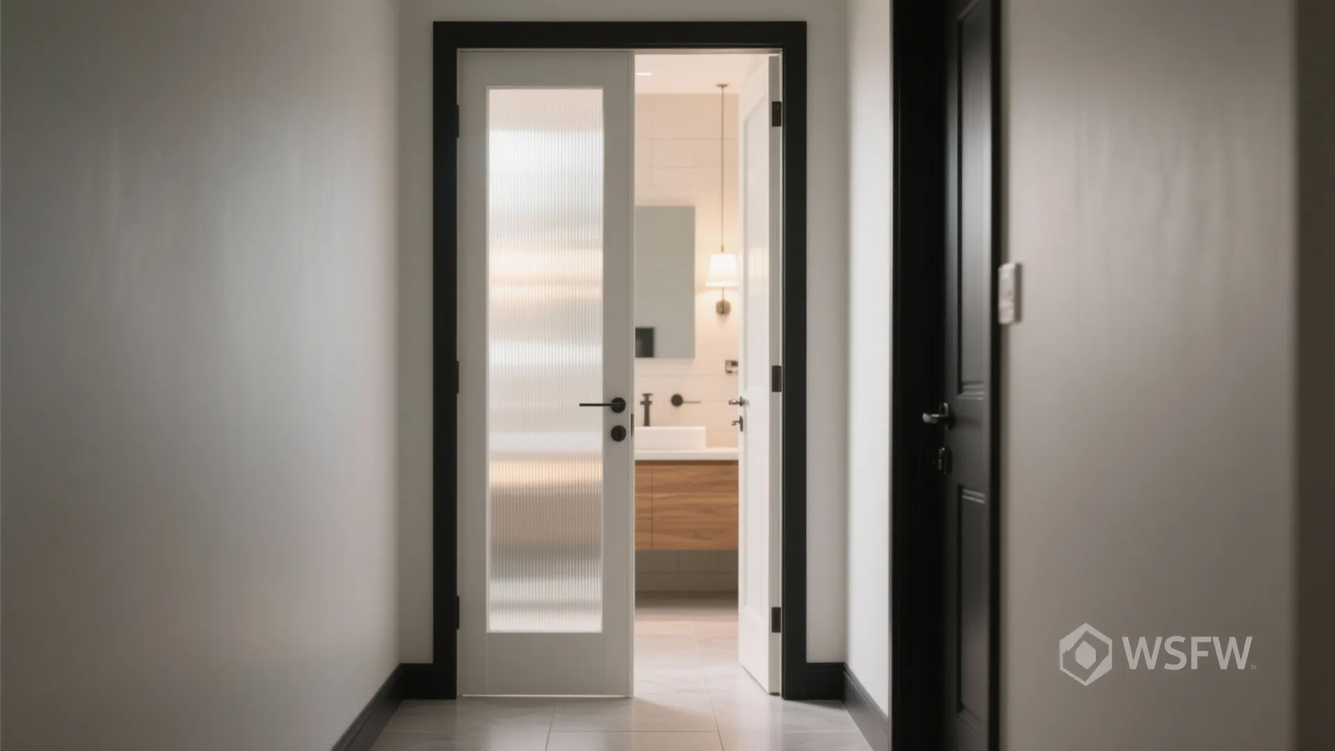 Frosted or Fluted Panel PVC Door for Light and Privacy