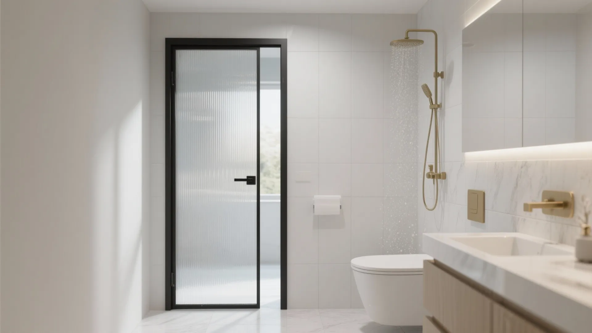 Frosted or Fluted PVC With Glass Accents