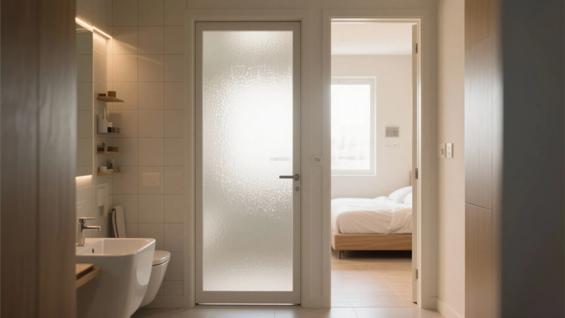 Frosted PVC with glass-effect core for light flow