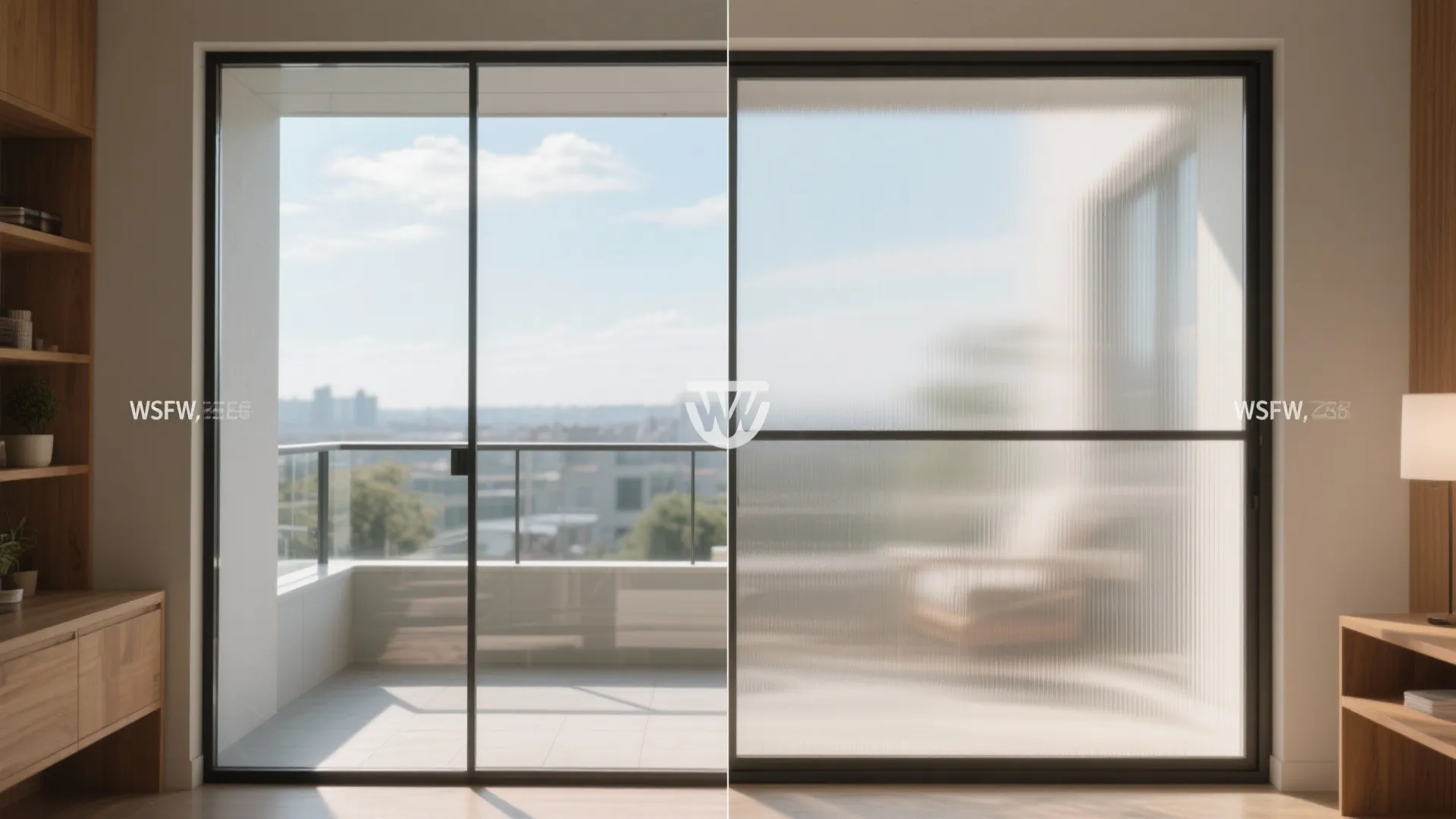 Frosted or Reeded Glass Balances Privacy