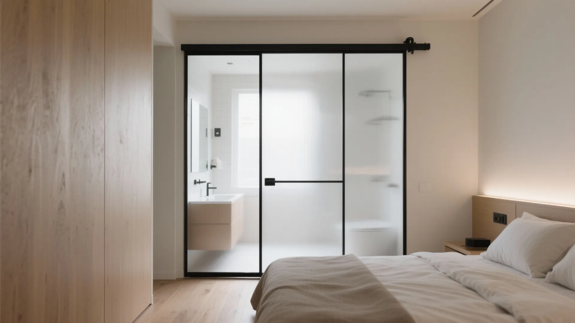 Frosted Glass Sliding Door