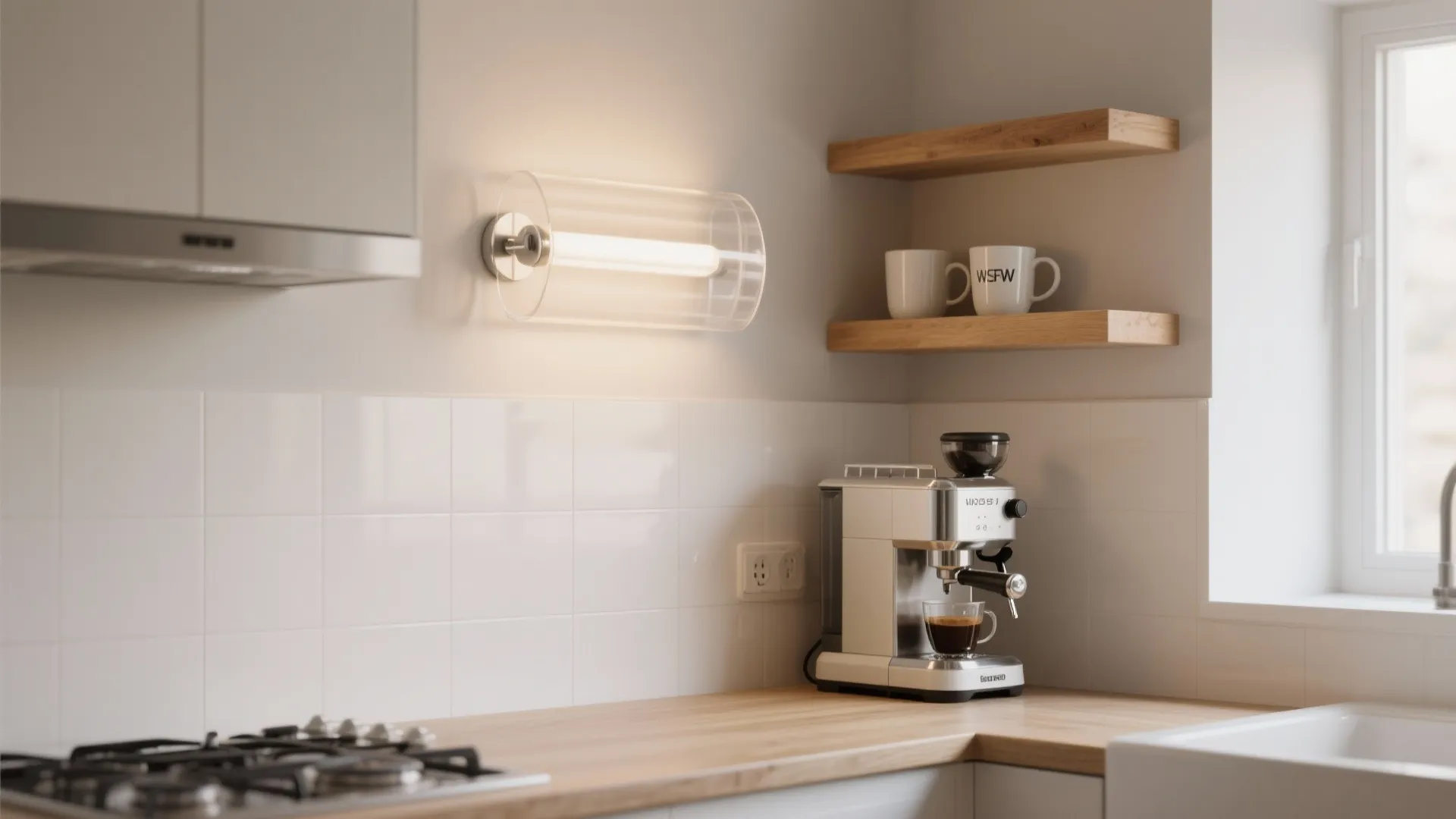 Frosted Acrylic Sconces for Soft Task Light