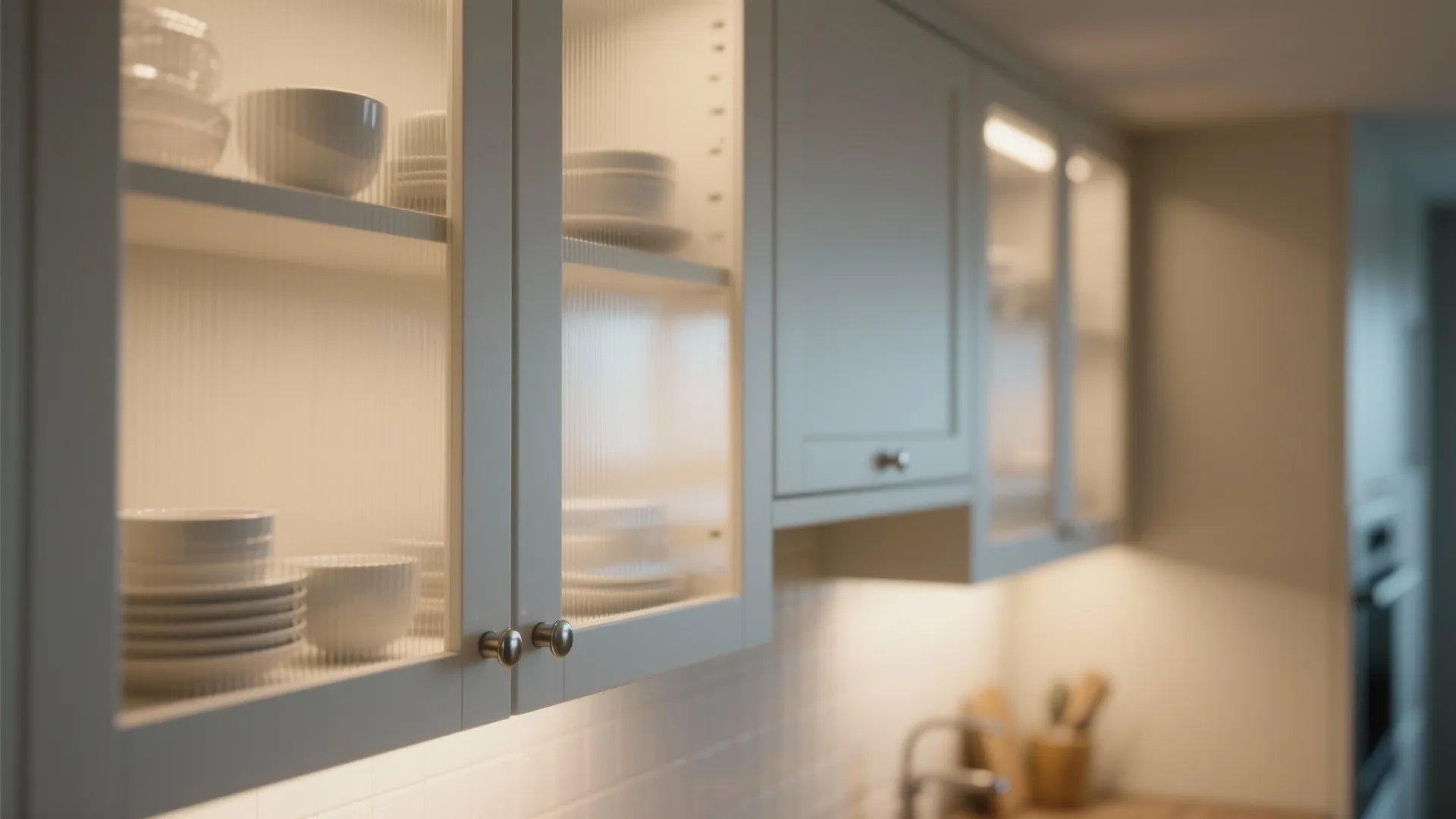 1. Open-Feel Upper Row with Frosted Glass