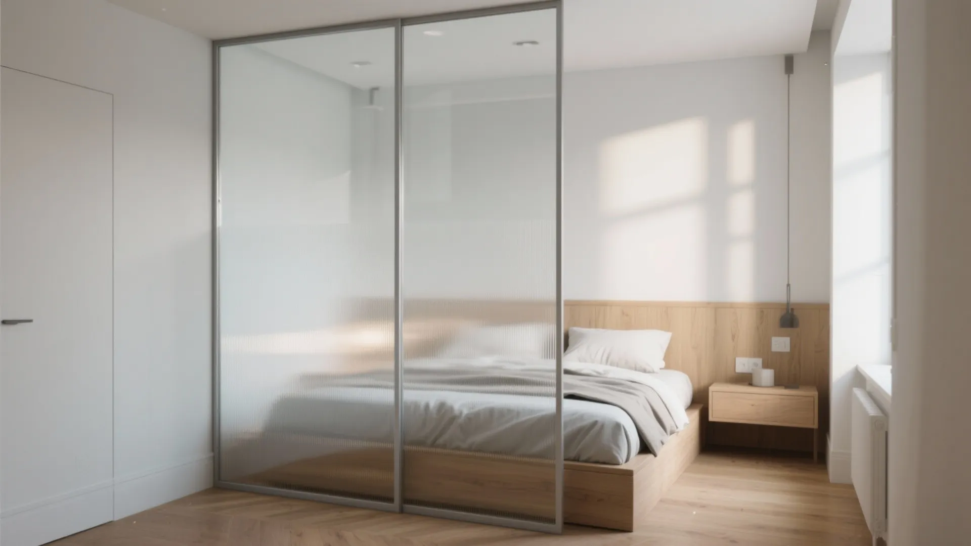 Frosted Glass Partition for Restful Privacy
