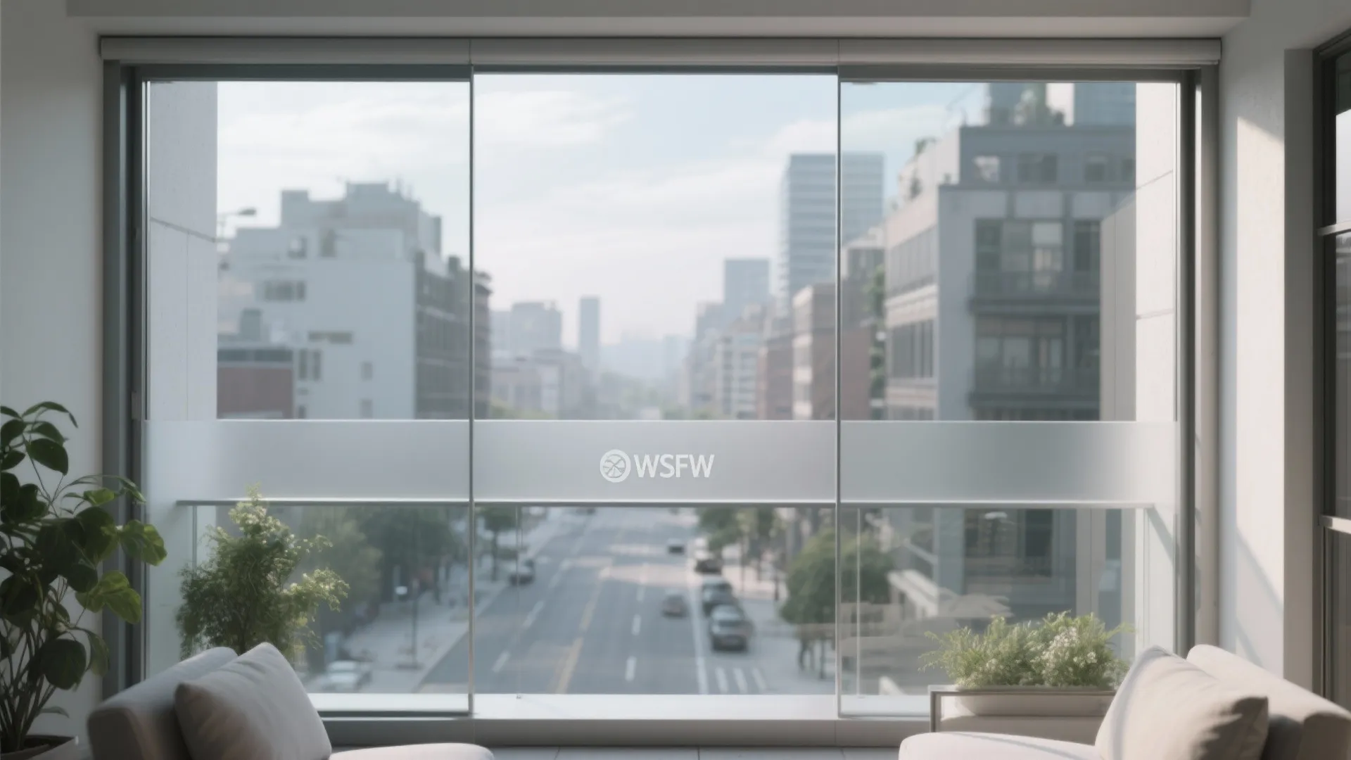 Frosted or tinted laminated glass for privacy without bulk