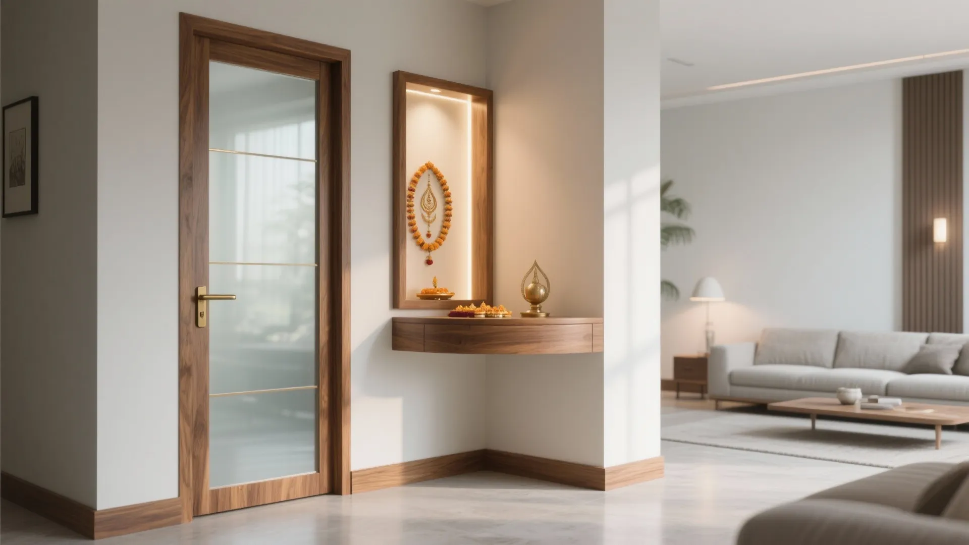 Frosted Glass and Wood Combo Doors