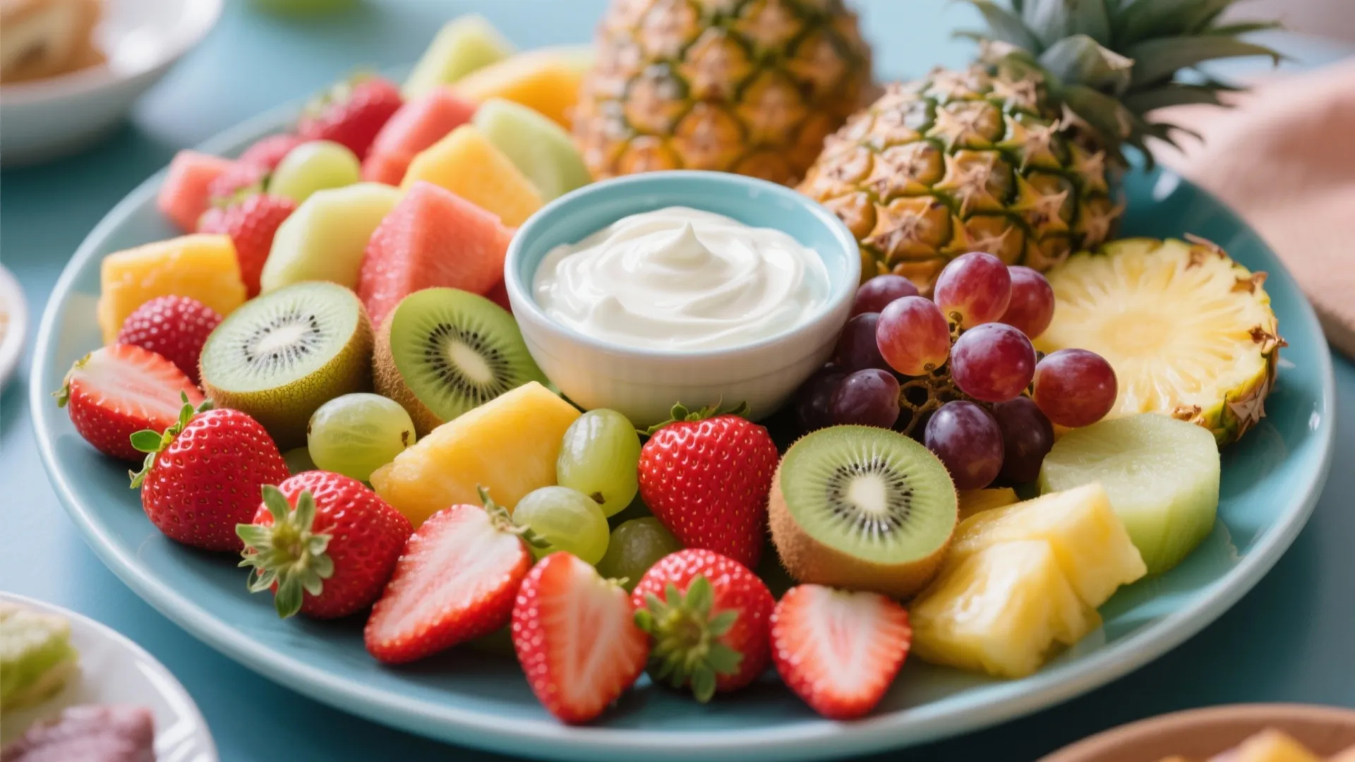 6. Fruit Platter with Yogurt Dip